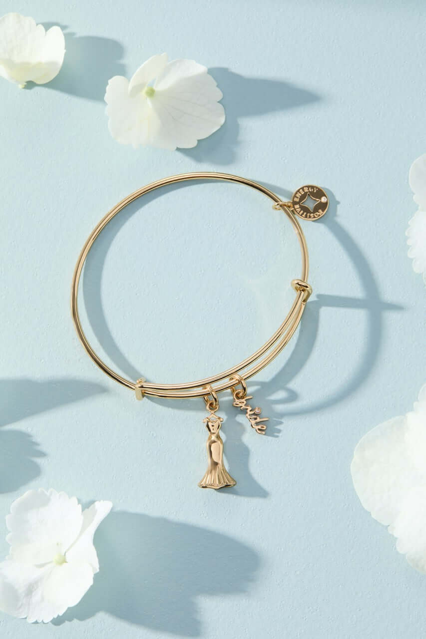 Bridal Gown Duo Charm Bangle, Bracelets, $ 34.00, A Moment Of Now™