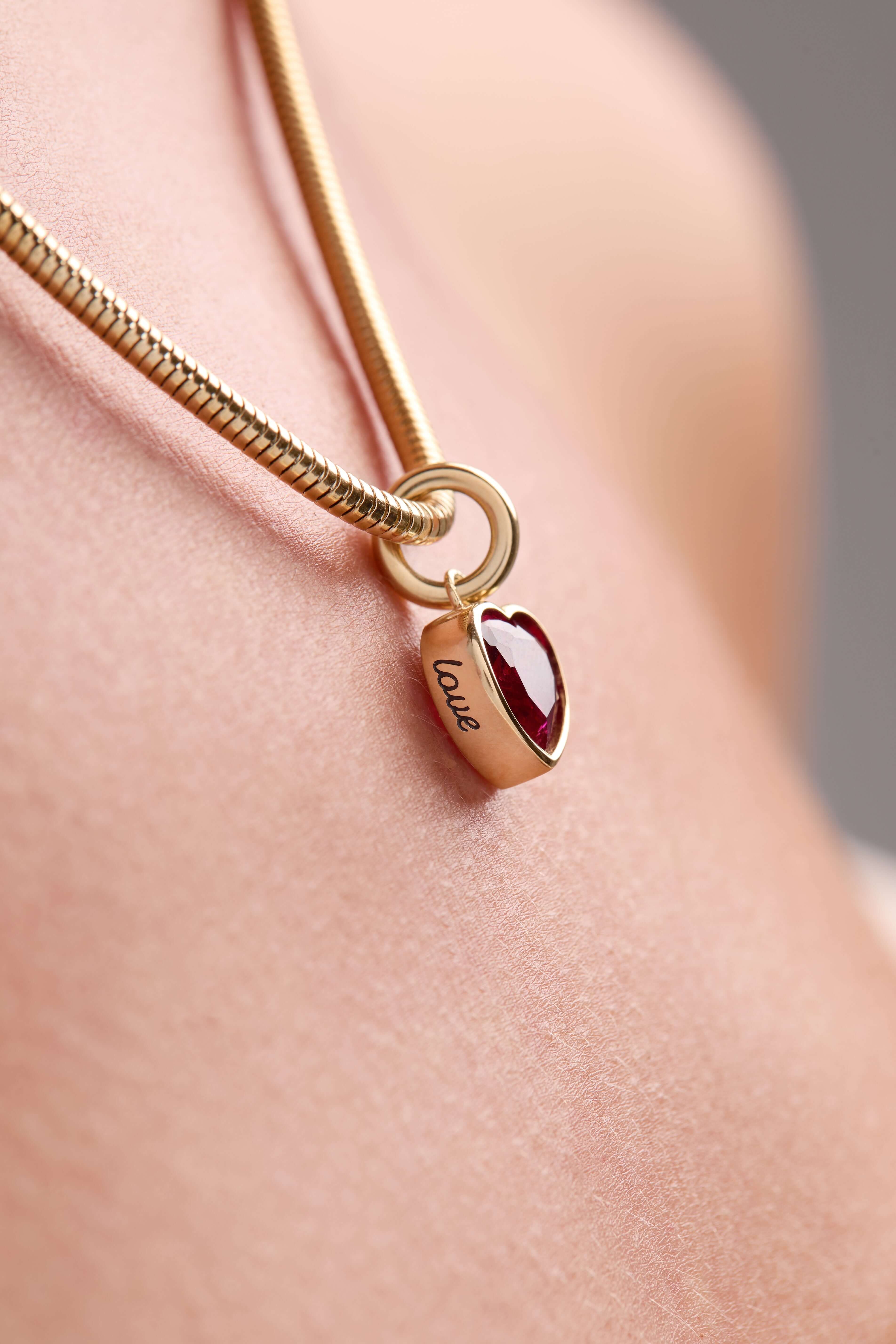 July 'Love' Heart Birthstone Charm, Charms & Pendants, $ 16.00, A Moment Of Now™