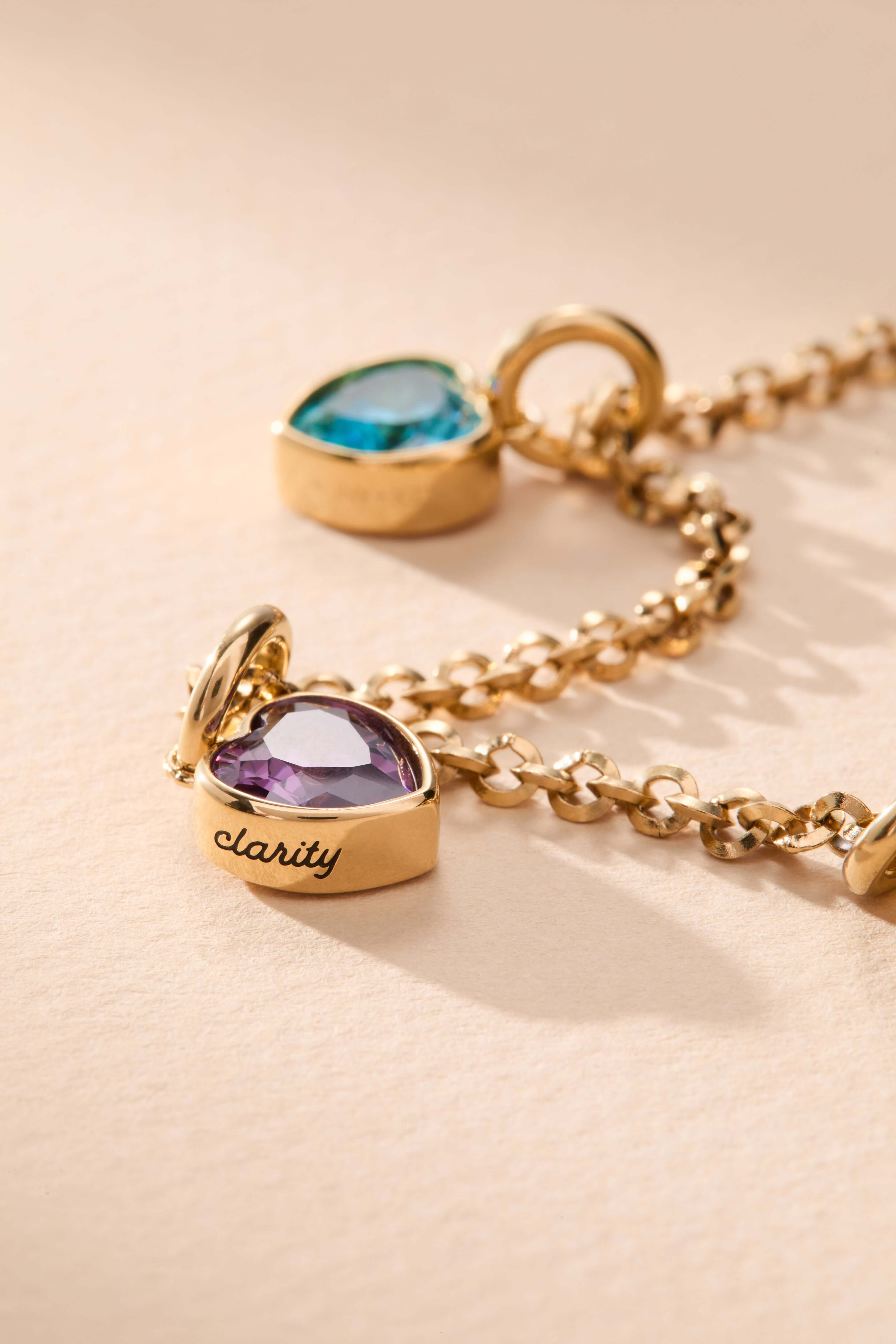 February 'Clarity' Heart Birthstone Charm, Charms & Pendants, $ 16.00, A Moment Of Now™