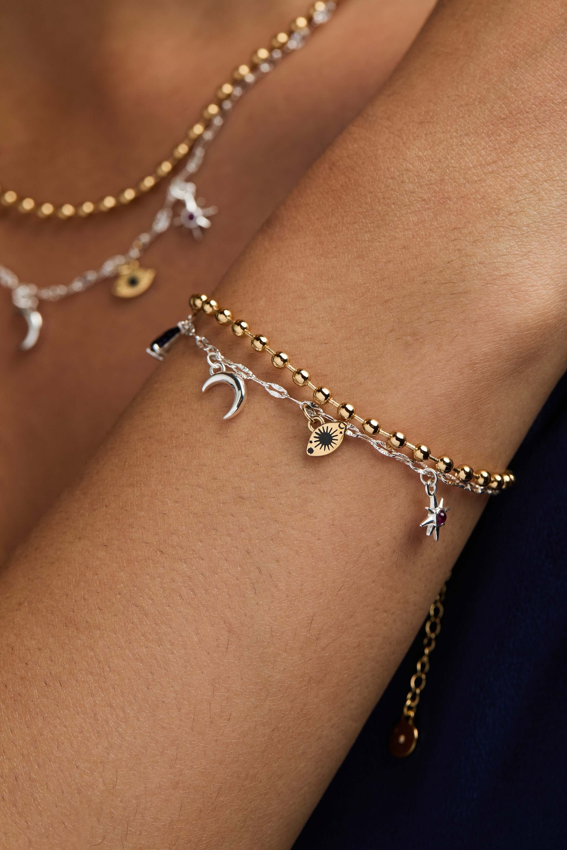 Moon Magic 2 Row Charm Bracelet, Bracelets, $ 48.00, A Moment Of Now™