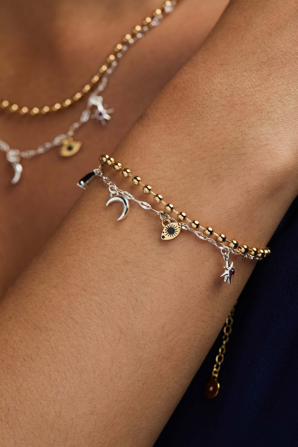 Moon Magic 2 Row Charm Bracelet, Bracelets, $ 48.00, A Moment Of Now™