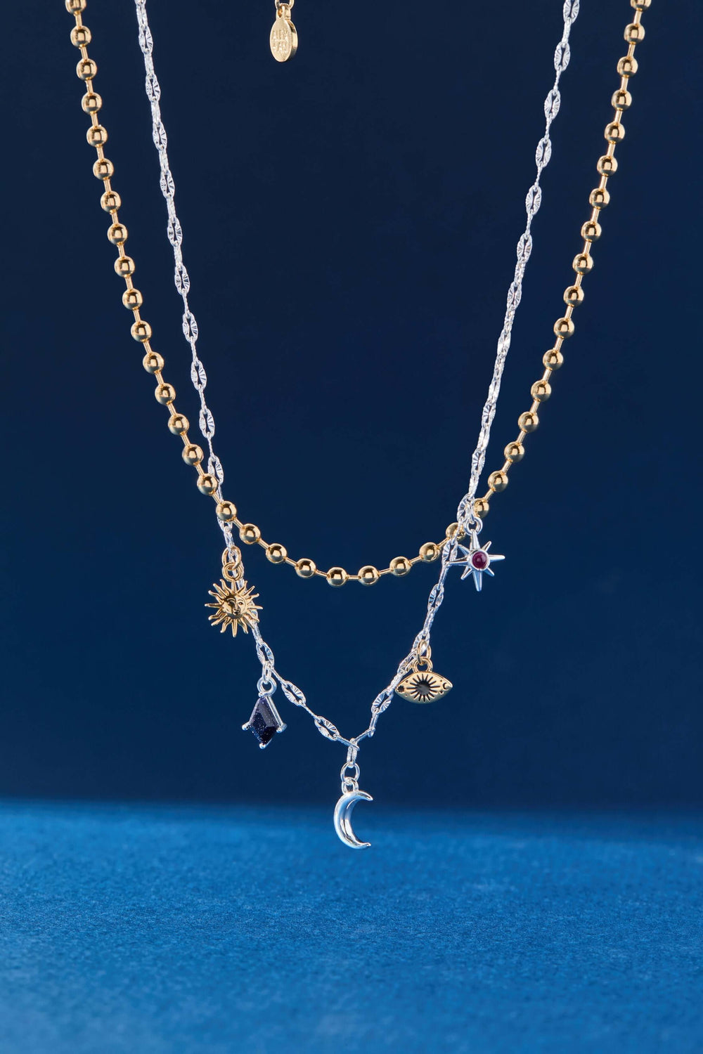 Moon Magic 2 Row Charm Necklace, Necklaces, $ 68.00, A Moment Of Now™