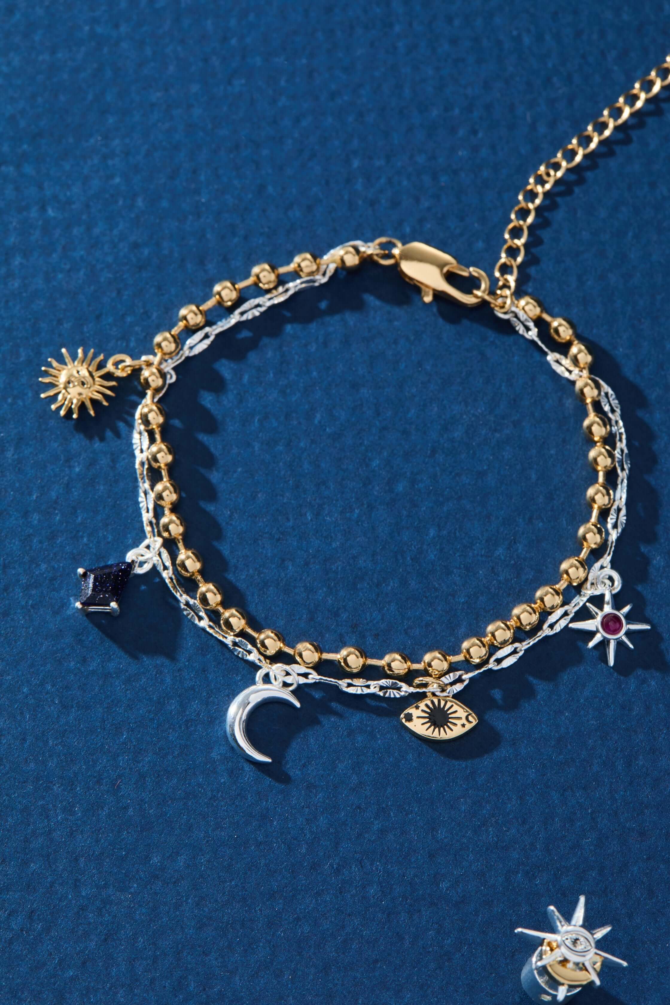 Moon Magic 2 Row Charm Bracelet, Bracelets, $ 48.00, A Moment Of Now™