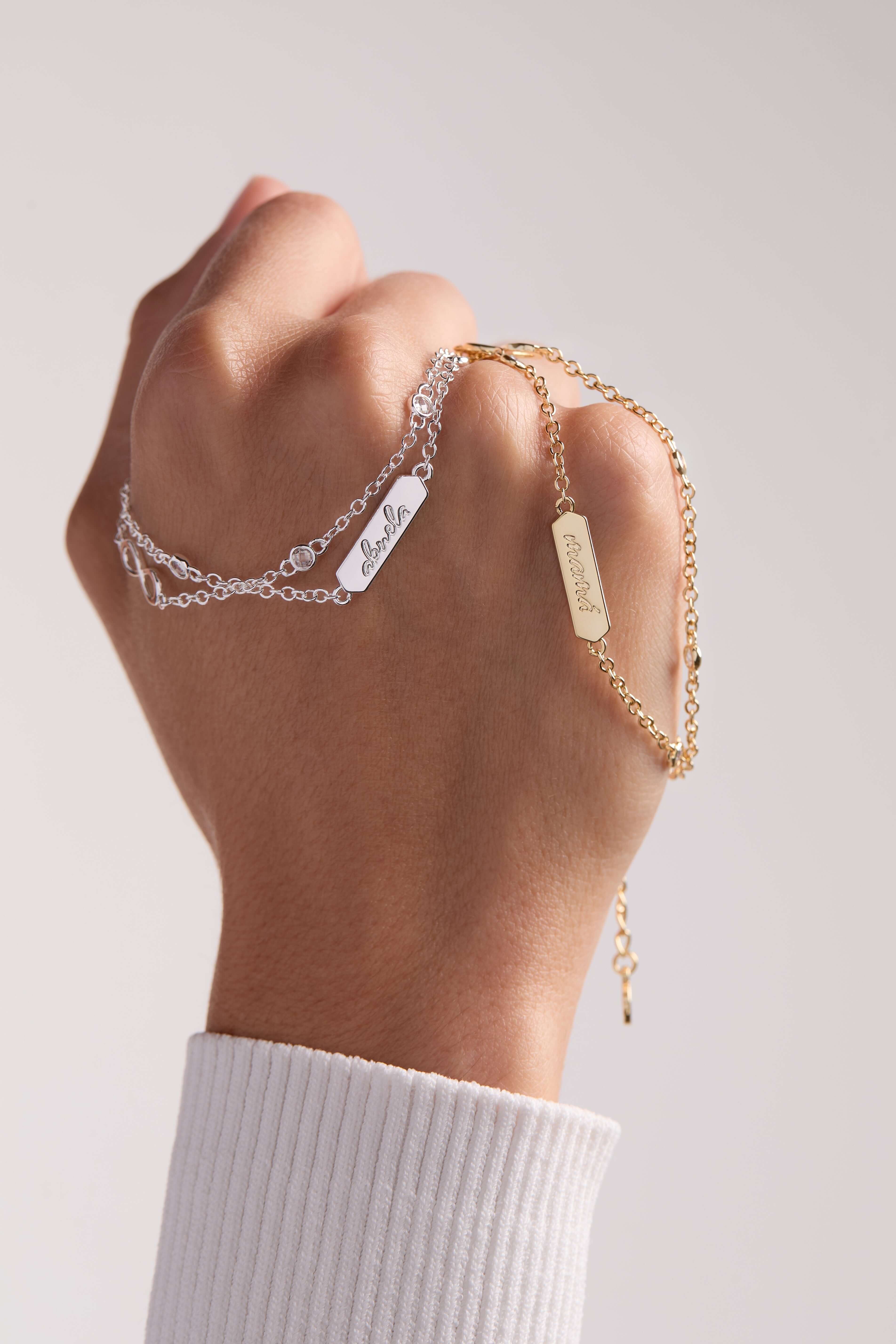Abuela Infinity Chain Double Strand Bracelet, Bracelets, $ 38.00, A Moment Of Now™