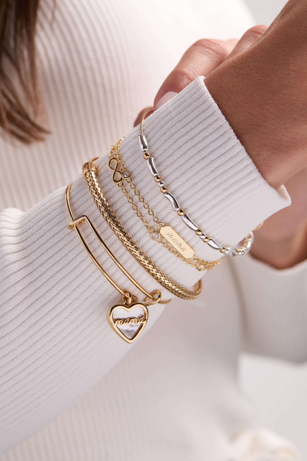 Mamá Infinity Chain Double Strand Bracelet, Bracelets, $ 38.00, A Moment Of Now™