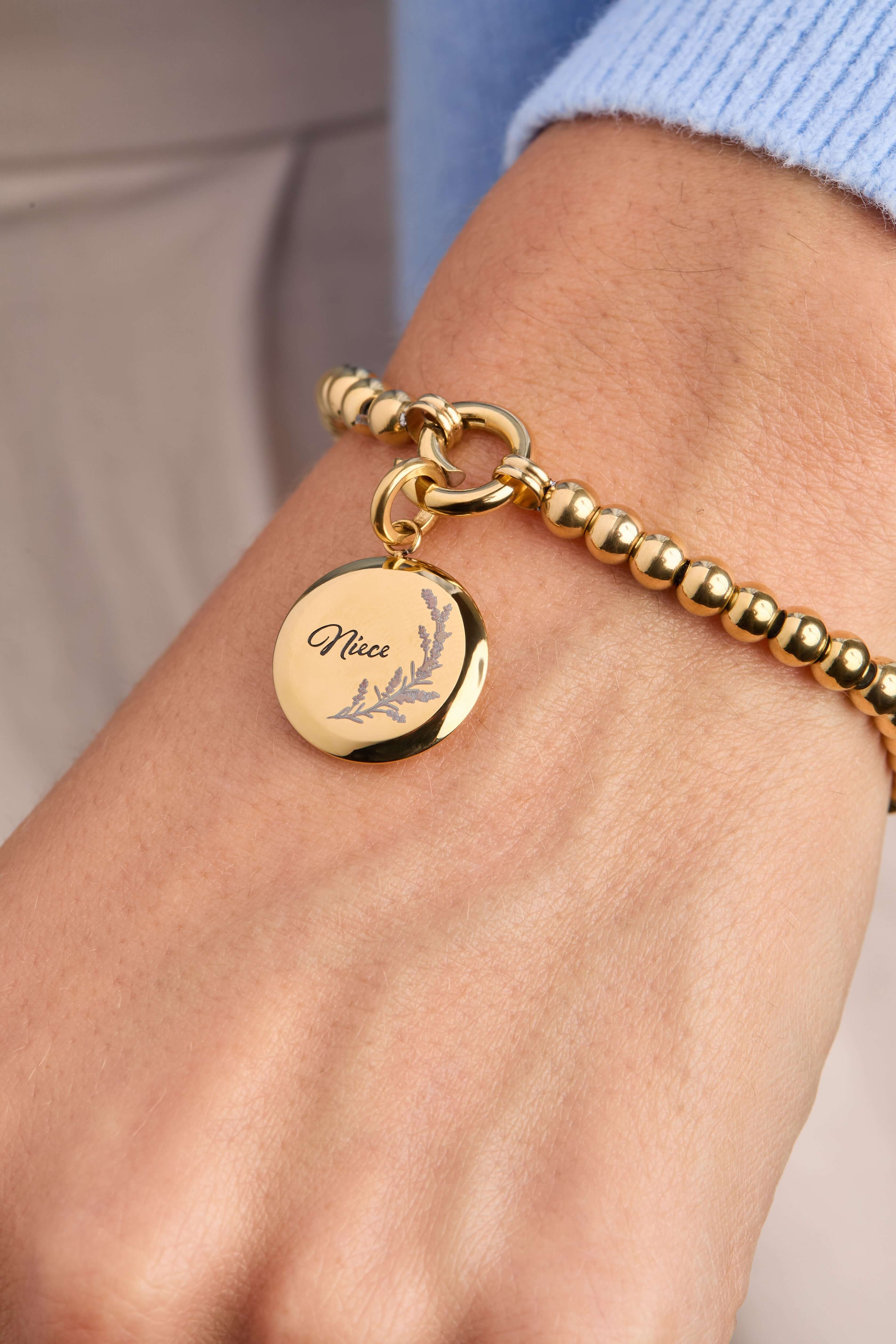 Niece Lavender Disc Charm, Charms & Pendants, $ 18.00, A Moment Of Now™