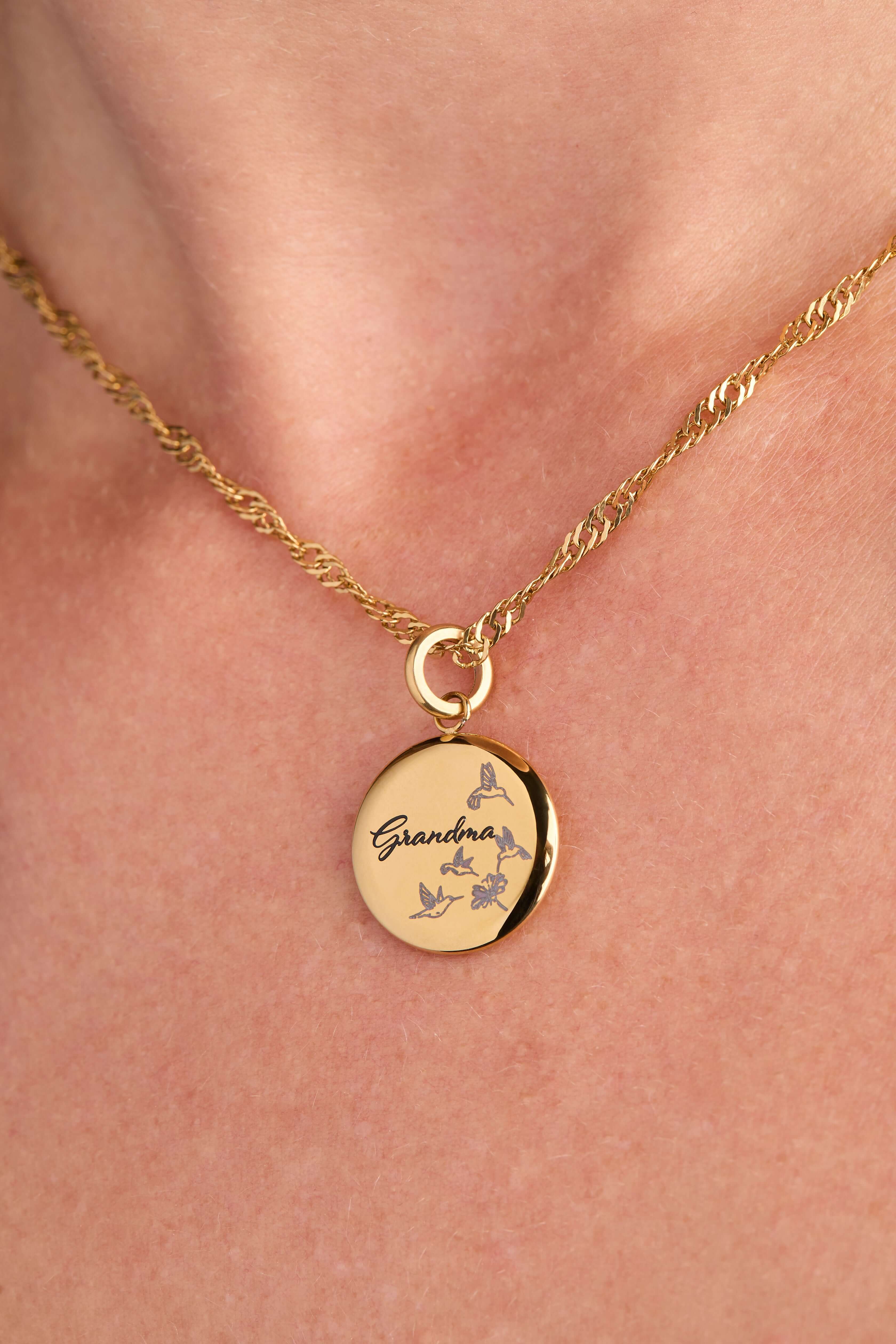 Grandma Hummingbird Disc Charm, Charms & Pendants, $ 18.00, A Moment Of Now™