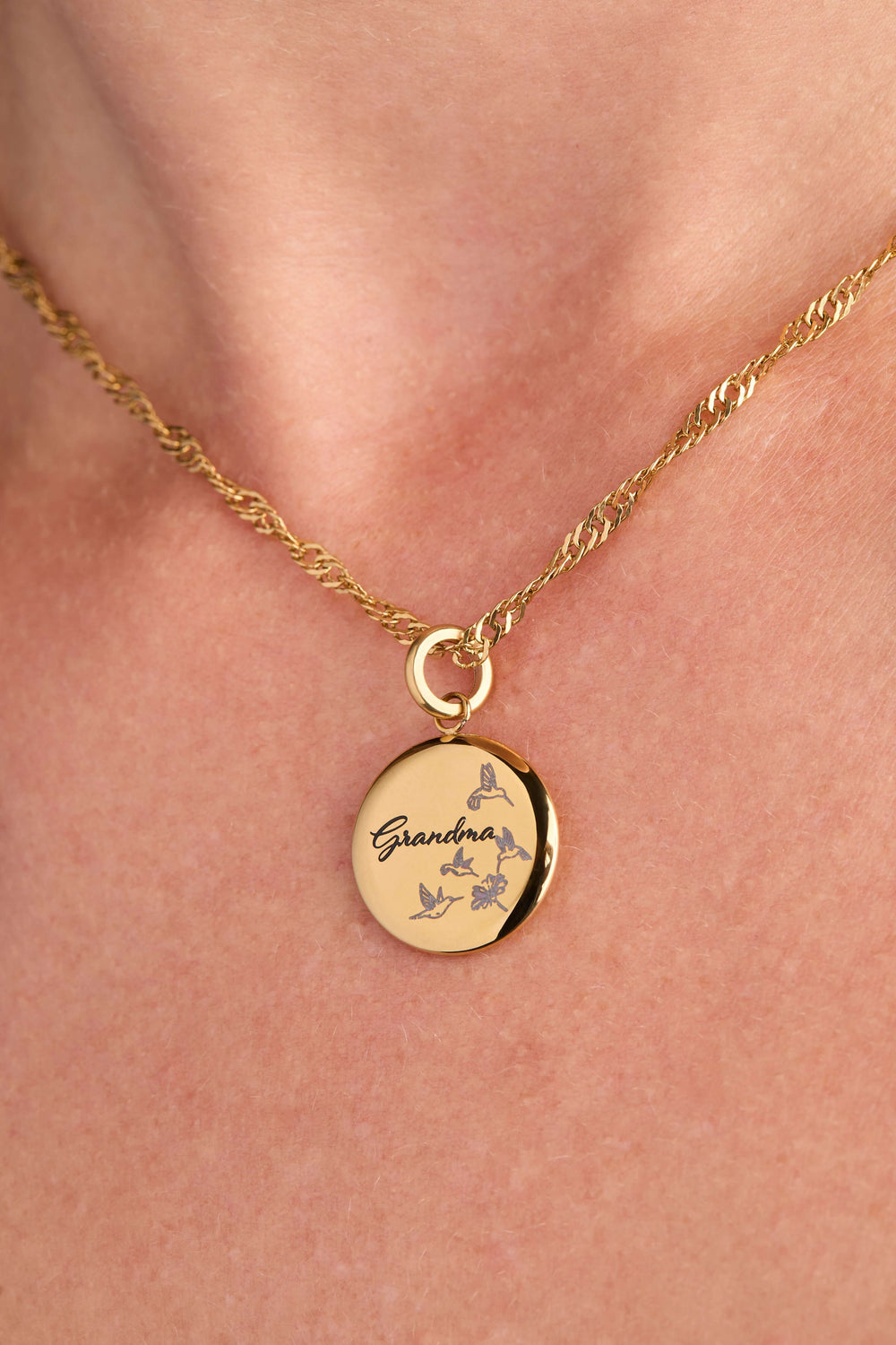 Grandma Hummingbird Disc Charm, Charms & Pendants, $ 18.00, A Moment Of Now™
