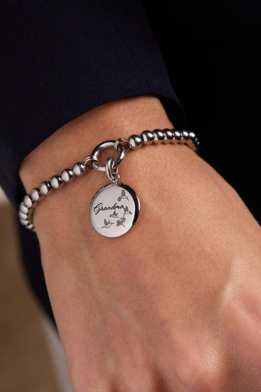 Grandma Hummingbird Disc Charm, Charms & Pendants, $ 18.00, A Moment Of Now™
