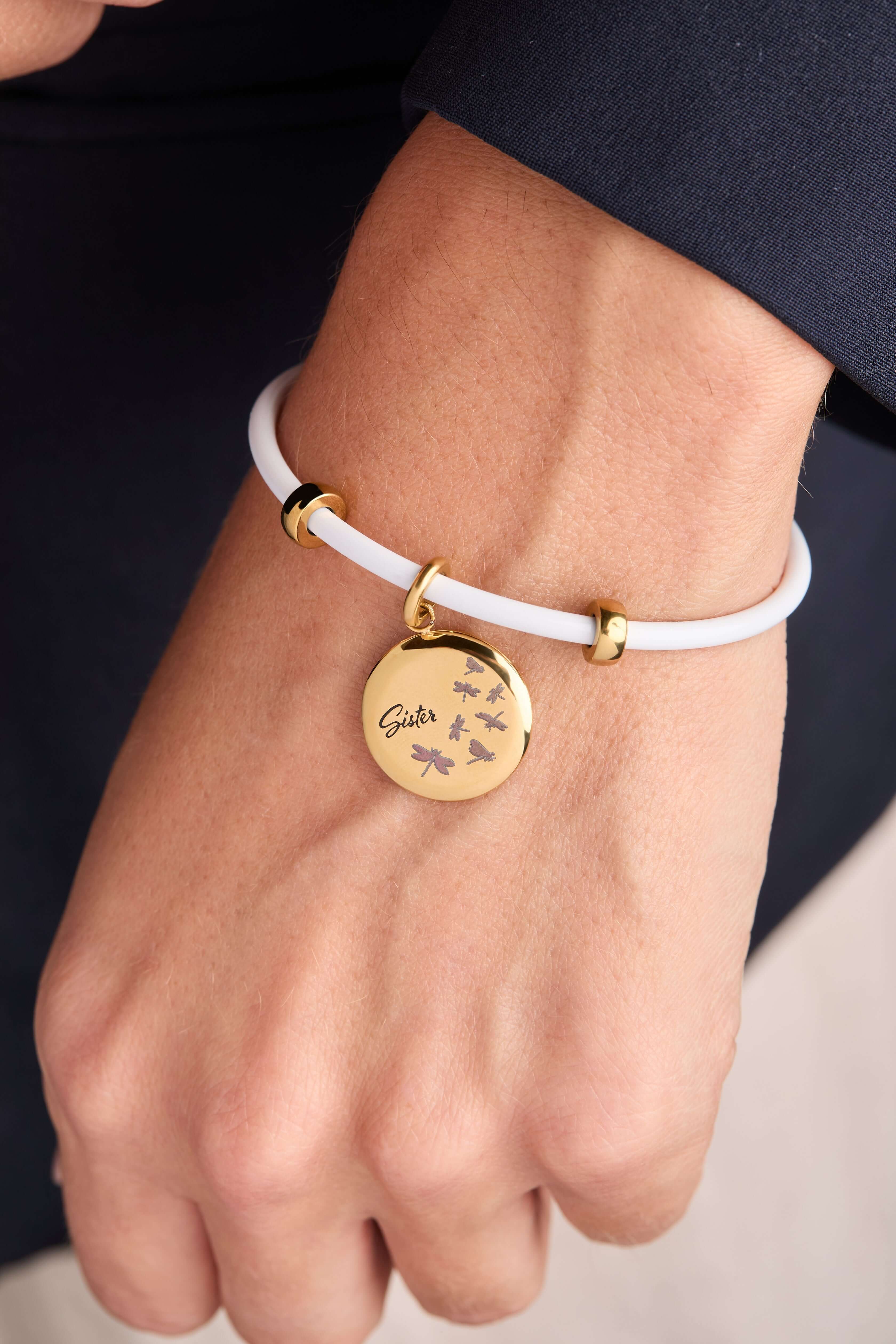 Sister Dragonfly Disc Charm, Charms & Pendants, $ 18.00, A Moment Of Now™