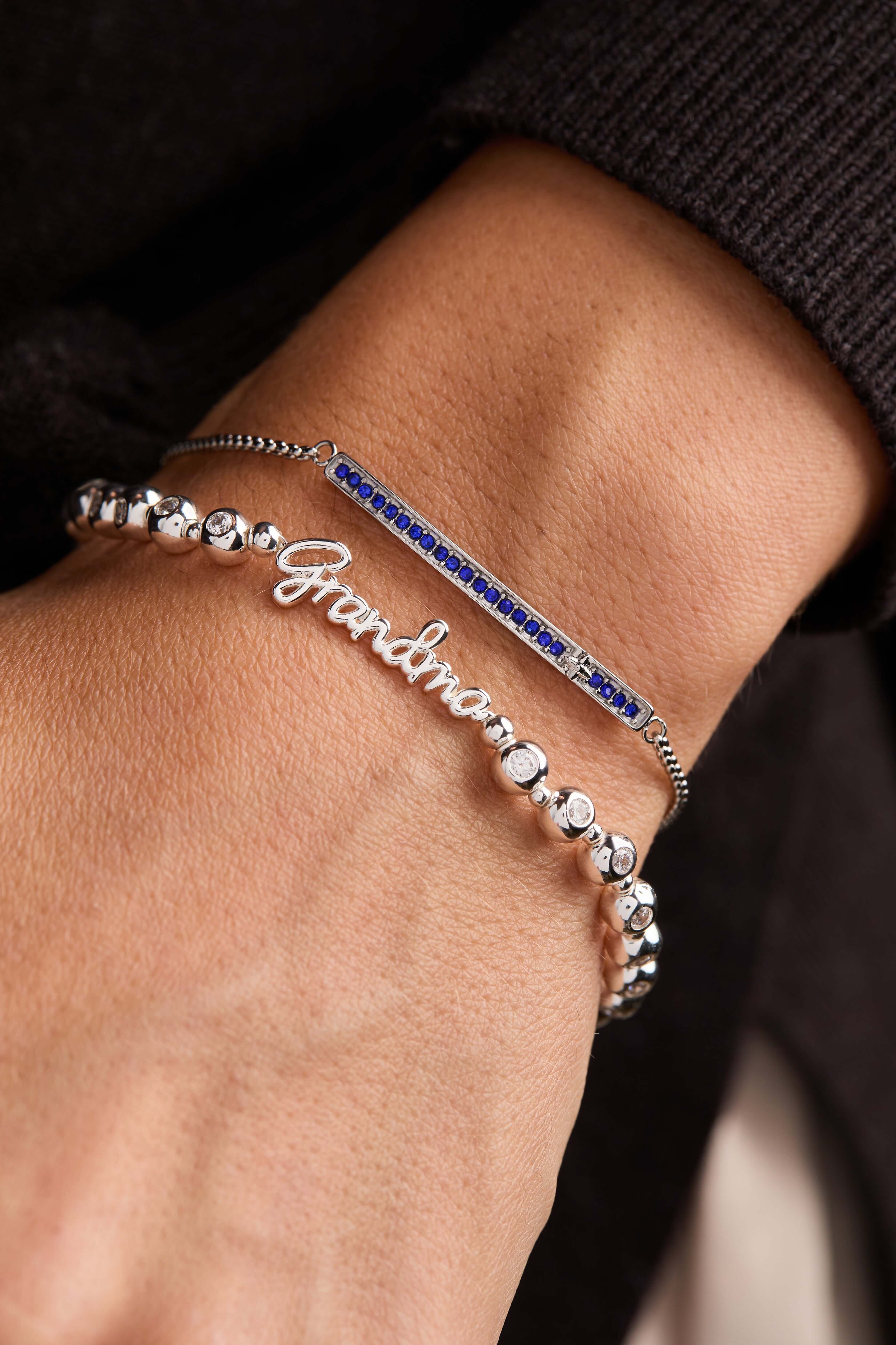 Grandma Elongated Crystal Stretch Bracelet, Bracelets, $ 44.00, A Moment Of Now™