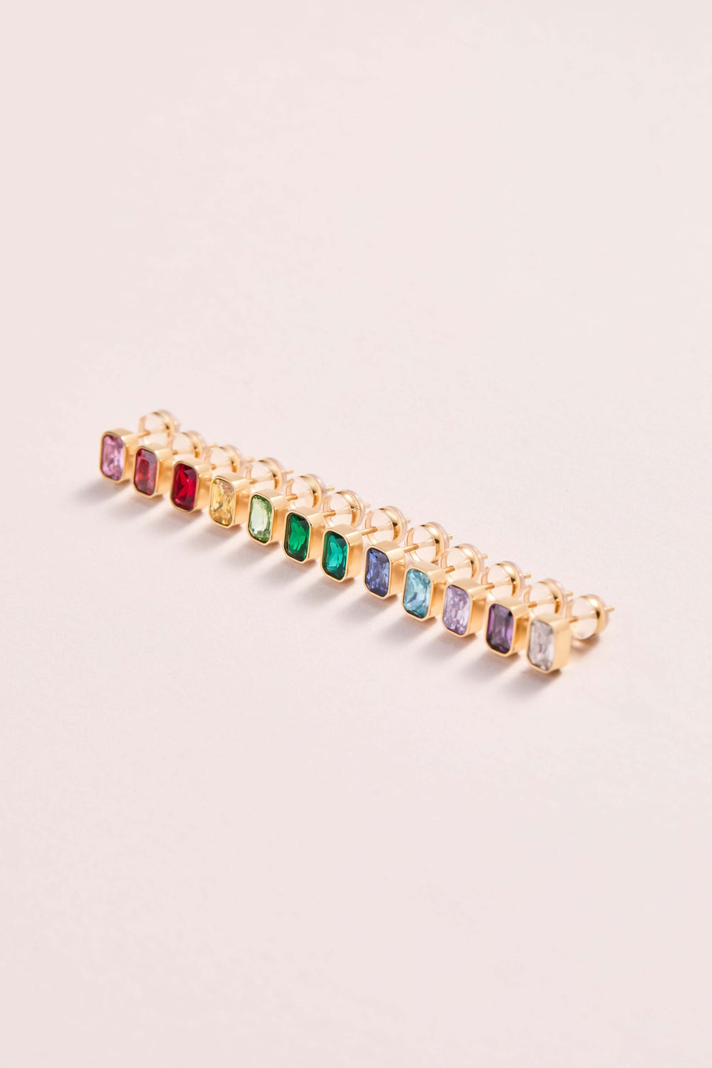 July Emerald-Cut Birthstone Stud Earrings, Earrings, $ 28.00, A Moment Of Now™