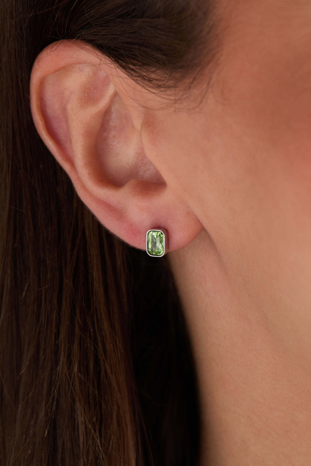 August Emerald-Cut Birthstone Stud Earrings, Earrings, $ 28.00, A Moment Of Now™
