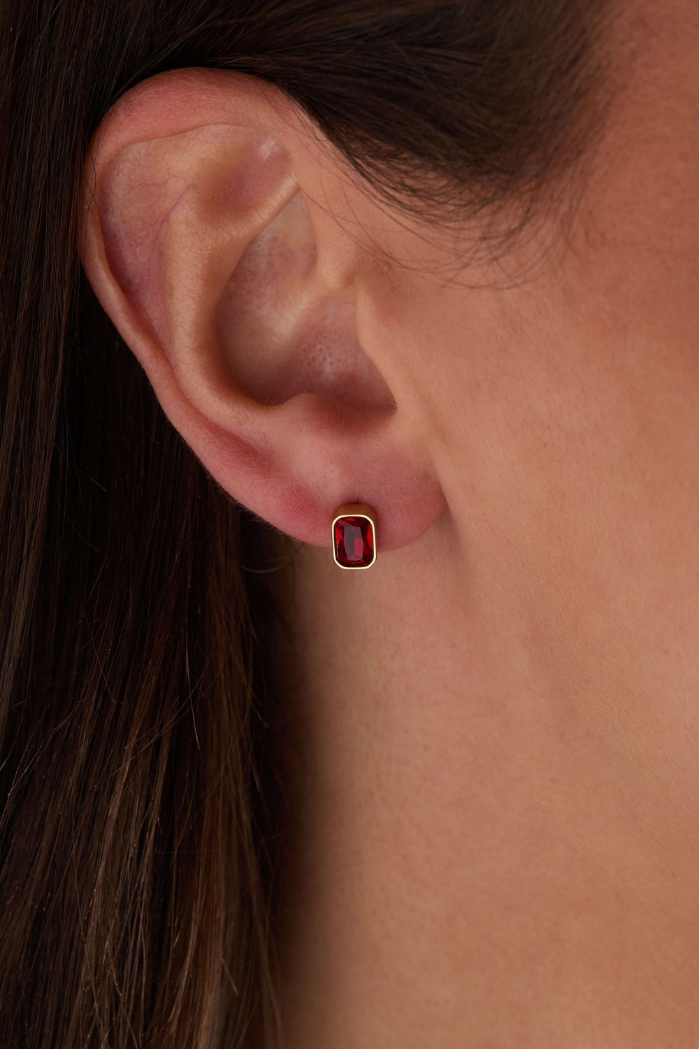 July Emerald-Cut Birthstone Stud Earrings, Earrings, $ 28.00, A Moment Of Now™