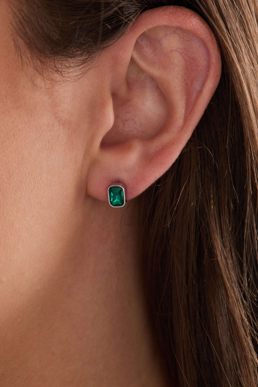 December Emerald-Cut Birthstone Stud Earrings, Earrings, $ 28.00, A Moment Of Now™