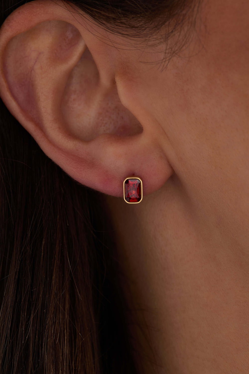 January Emerald-Cut Birthstone Stud, Earrings, $ 28.00, A Moment Of Now™