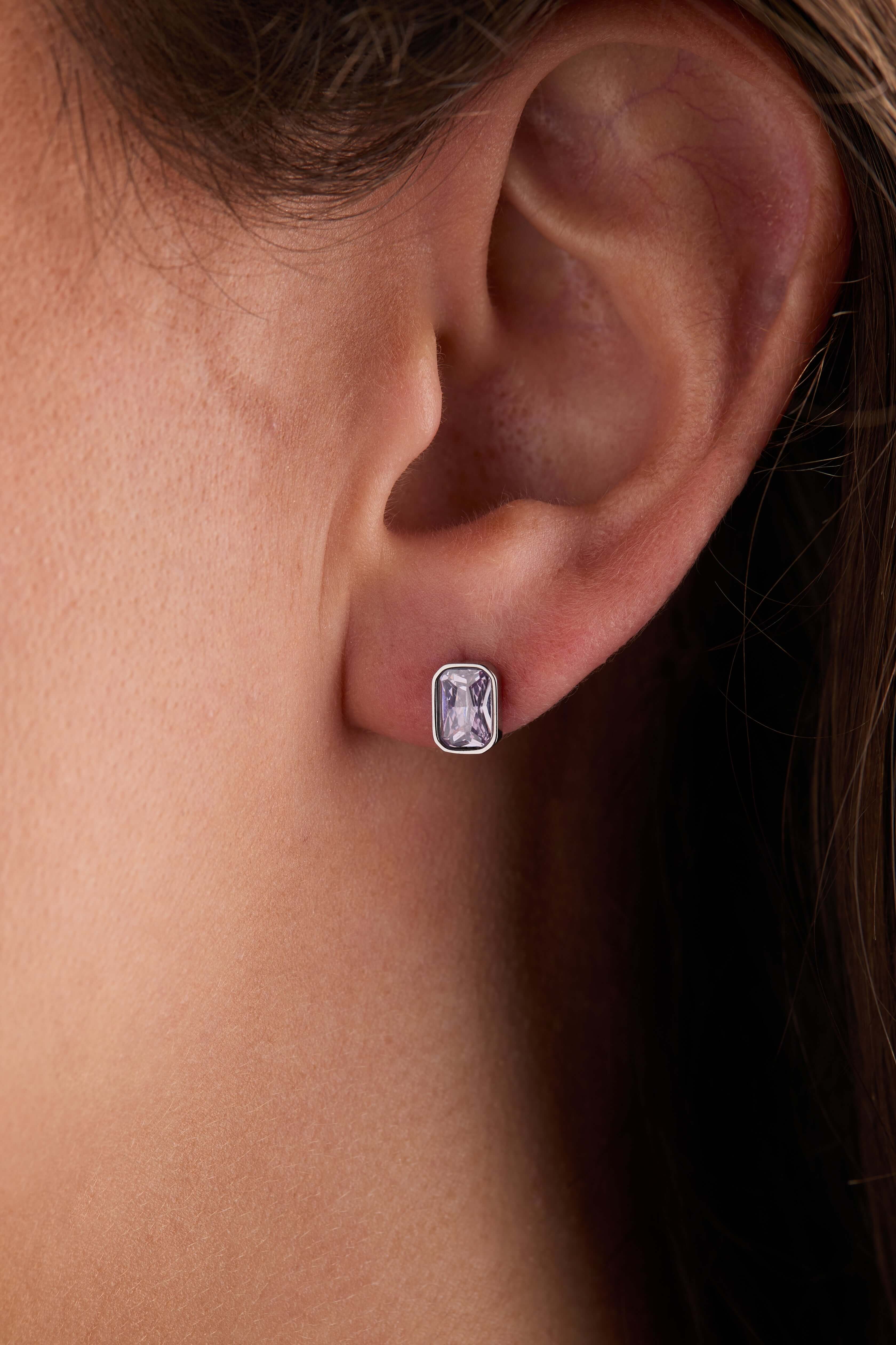 June Emerald-Cut Birthstone Stud Earrings, Earrings, $ 28.00, A Moment Of Now™