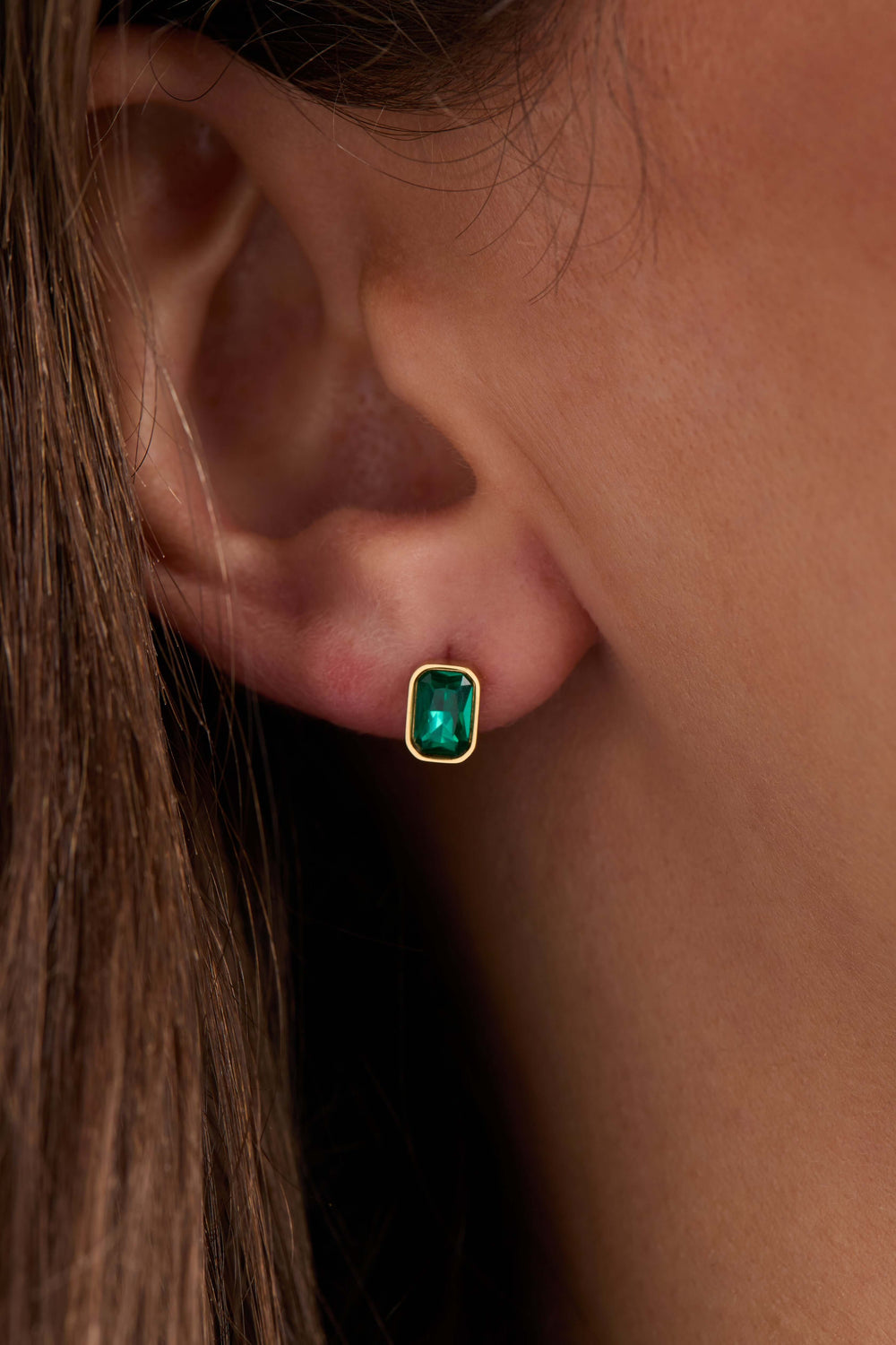 December Emerald-Cut Birthstone Stud Earrings, Earrings, $ 28.00, A Moment Of Now™
