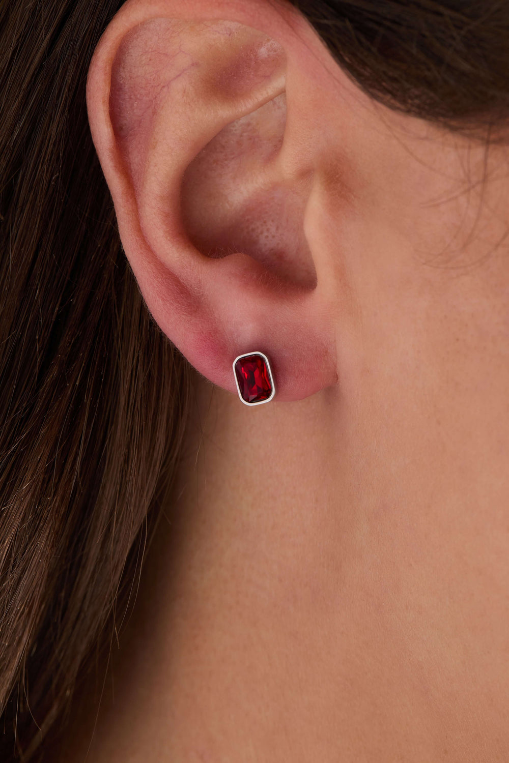 July Emerald-Cut Birthstone Stud Earrings, Earrings, $ 28.00, A Moment Of Now™