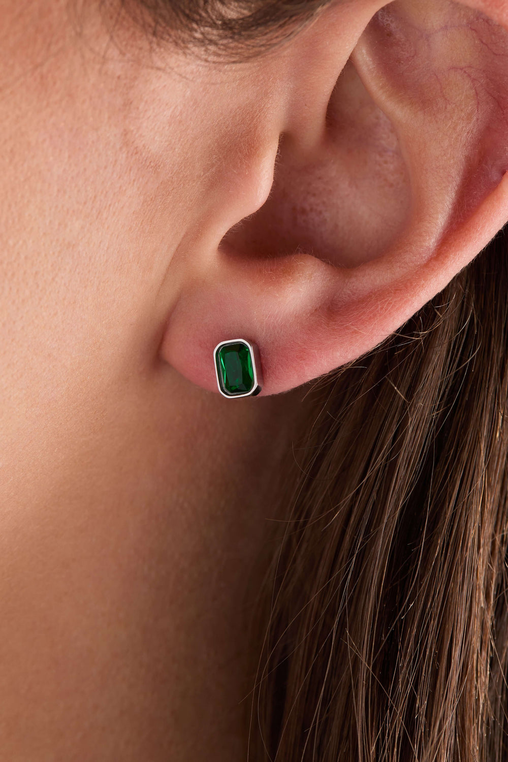 May Emerald-Cut Birthstone Stud Earrings, Earrings, $ 28.00, A Moment Of Now™