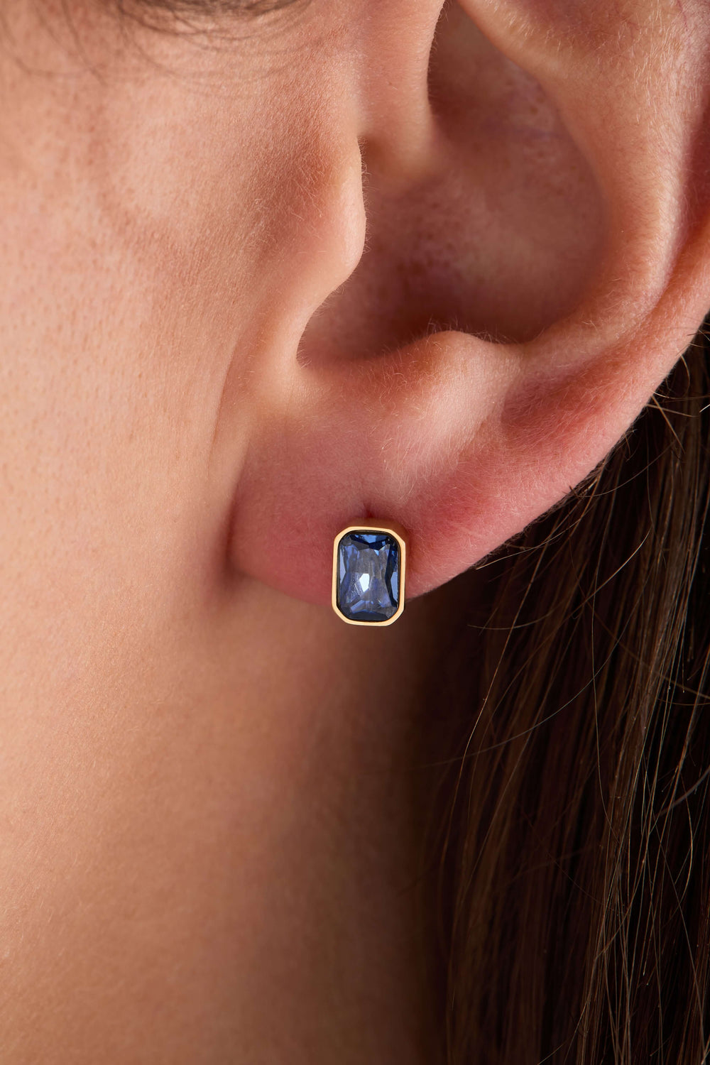 September Emerald-Cut Birthstone Stud Earrings, Earrings, $ 28.00, A Moment Of Now™