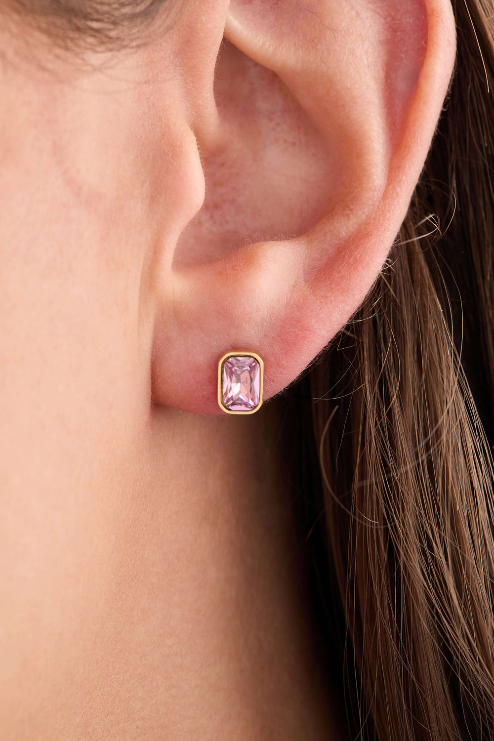 October Emerald-Cut Birthstone Stud Earrings, Earrings, $ 28.00, A Moment Of Now™