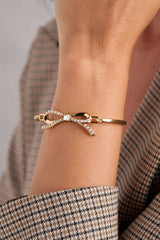 Bow Pearl Coquette Tension Bangle, Bracelets, $ 44.00, A Moment Of Now™