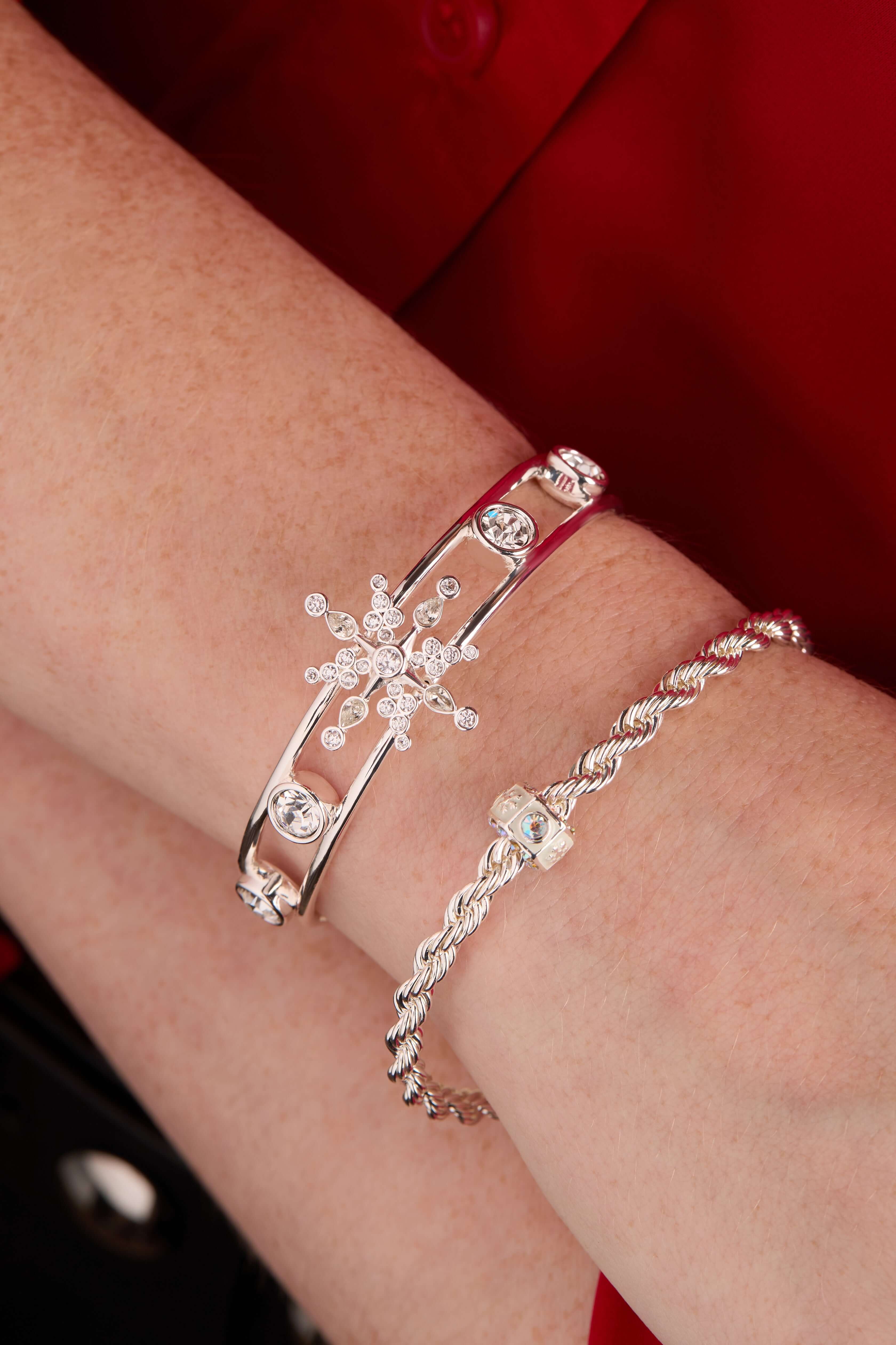 Crystal Snowflake Cuff Bracelet, Bracelets, $ 48.00, A Moment Of Now™