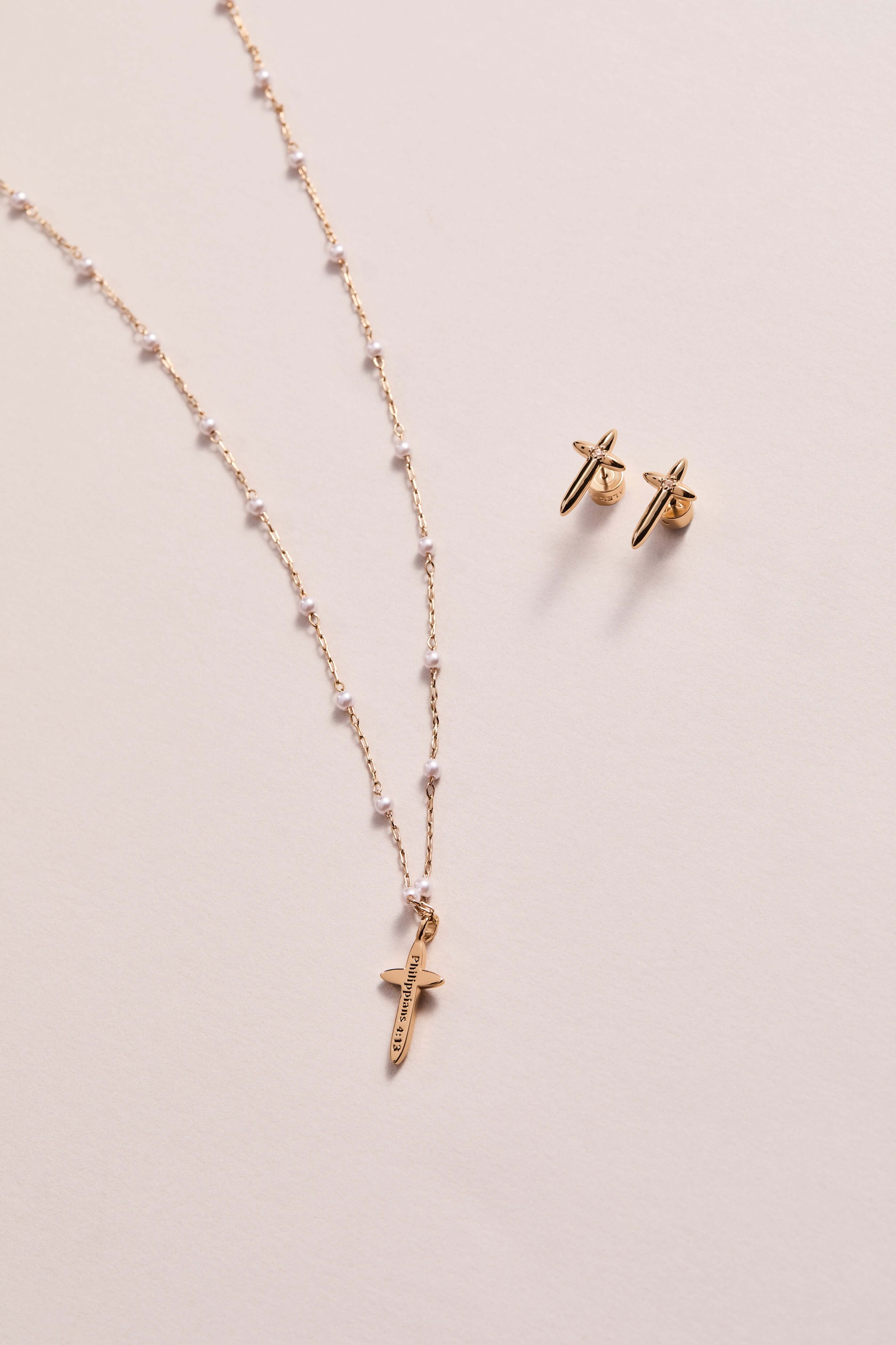 4:13 Cross Stud Earrings
