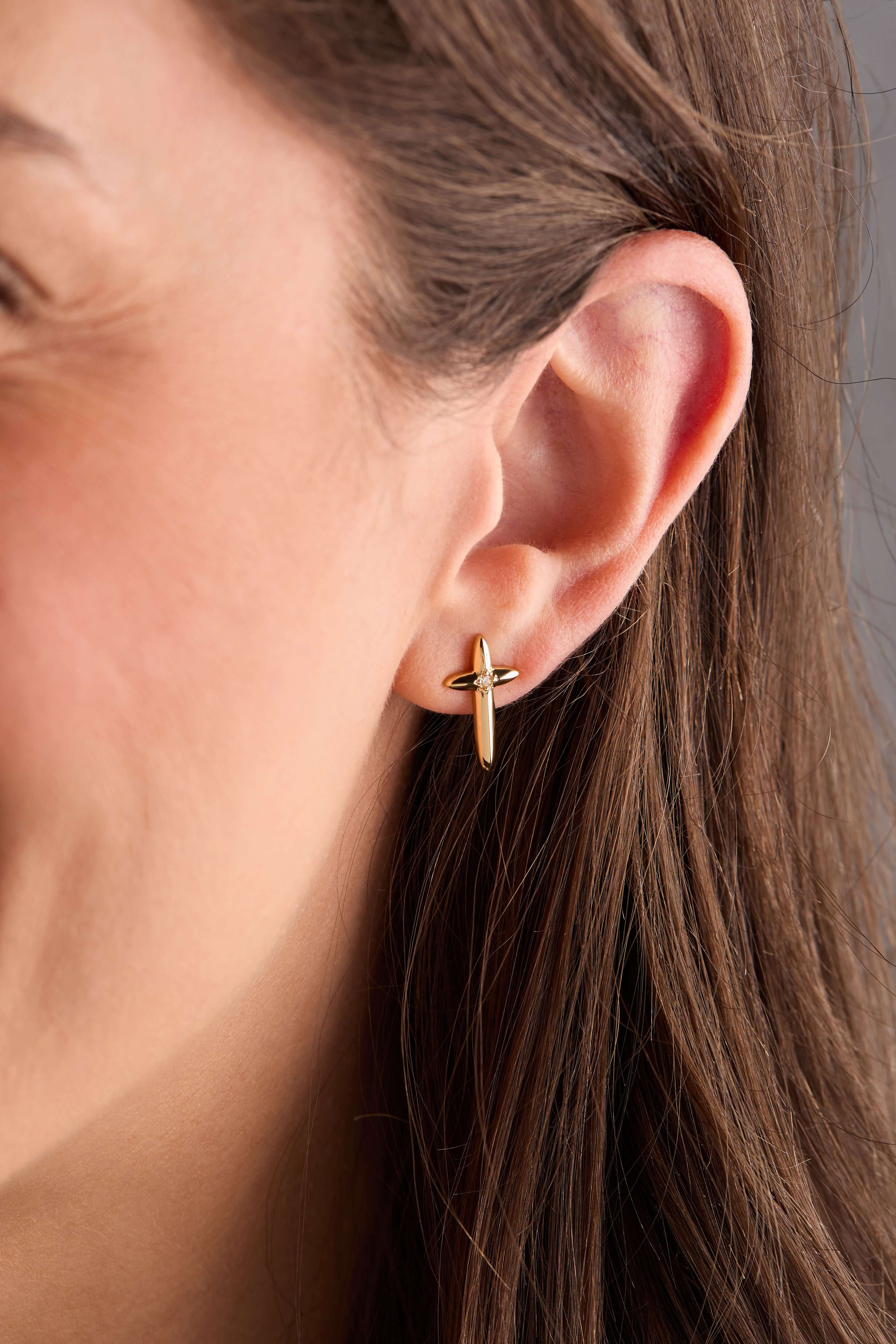 4:13 Cross Stud Earrings