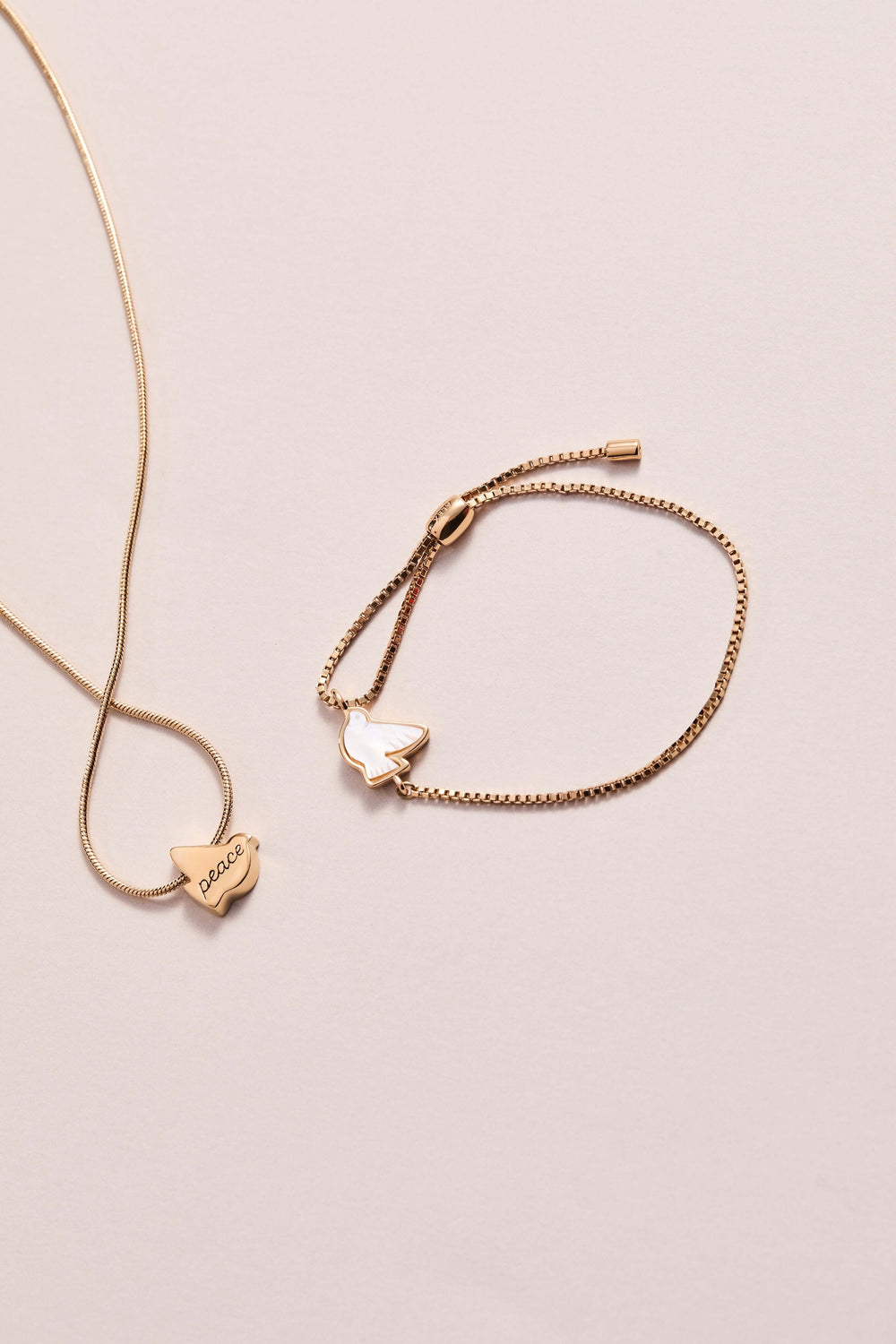 Dove 'Peace' Mother of Pearl Pull Chain Bracelet, Bracelets, $ 38.00, A Moment Of Now™