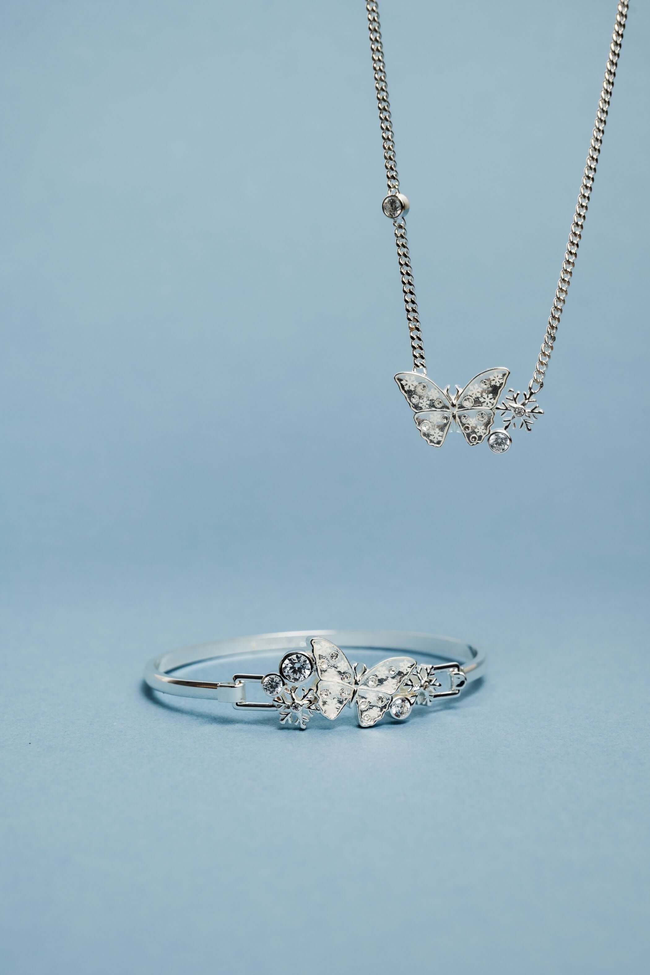 Glass Butterfly Inline Necklace