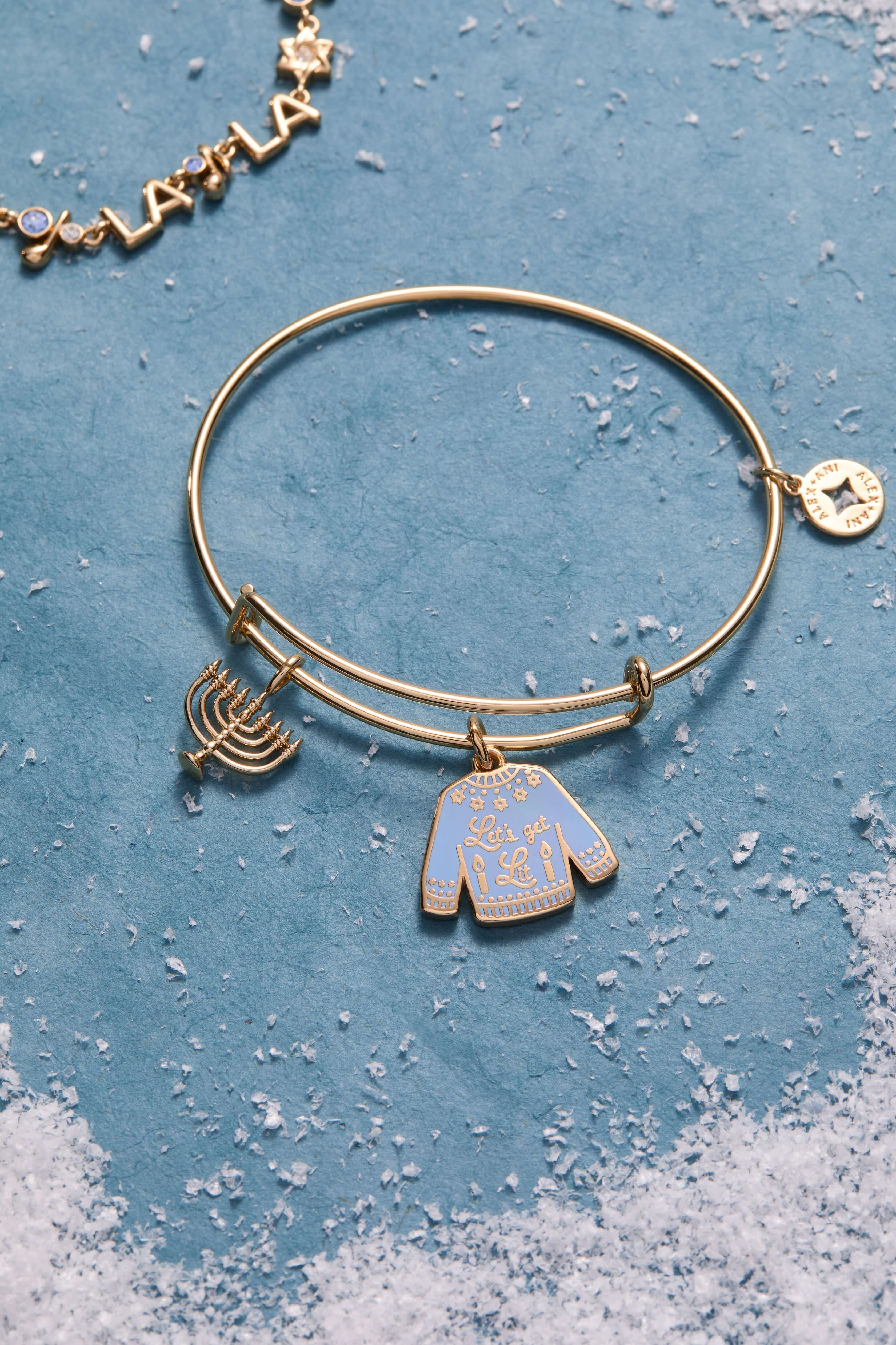 Hanukkah 'Let's Get Lit' Ugly Sweater & Menorah Bangle, Bracelets, $ 34.00, A Moment Of Now™