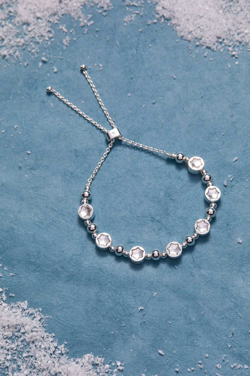 Crystal Snowflake Beaded Bolo Bracelet, Bracelets, $ 44.00, A Moment Of Now™