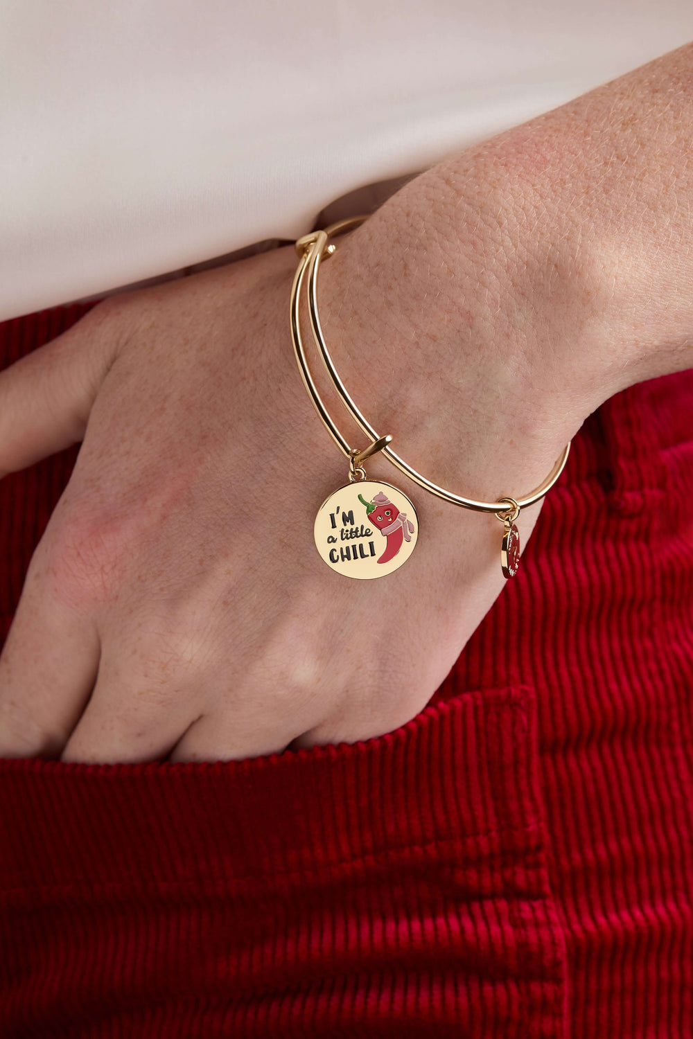 ‘I’m a Little Chili’ Charm Bangle, Bracelets, $ 28.00, A Moment Of Now™