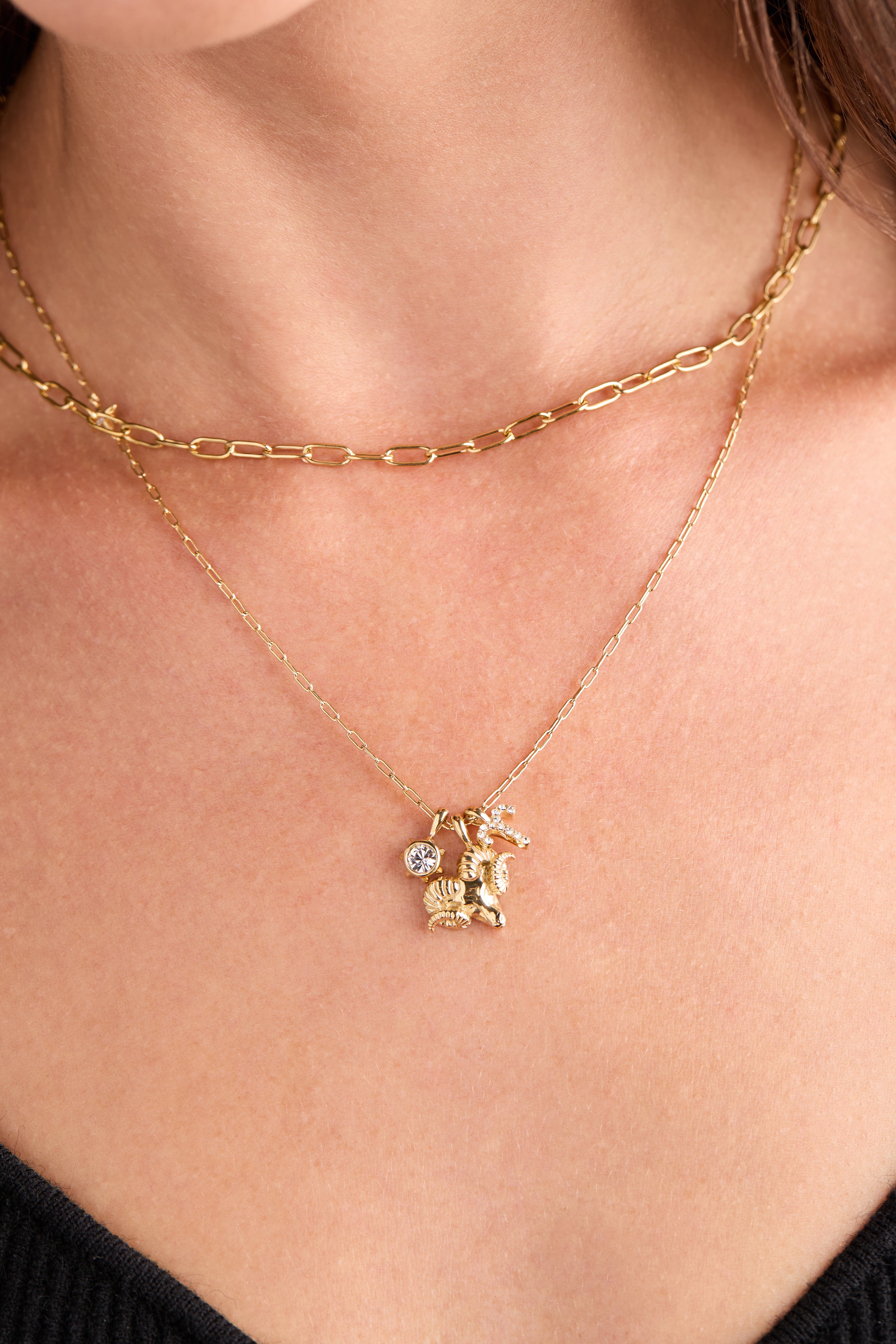 Paperclip Charm & Layering Necklace, Necklaces, $ 38.00, A Moment Of Now™