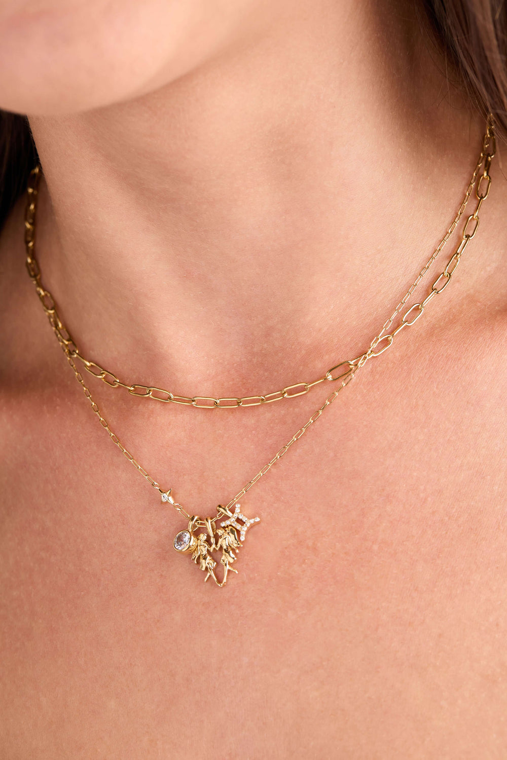 Gemini Zodiac Charm Cluster Necklace, Necklaces, $ 54.00, A Moment Of Now™