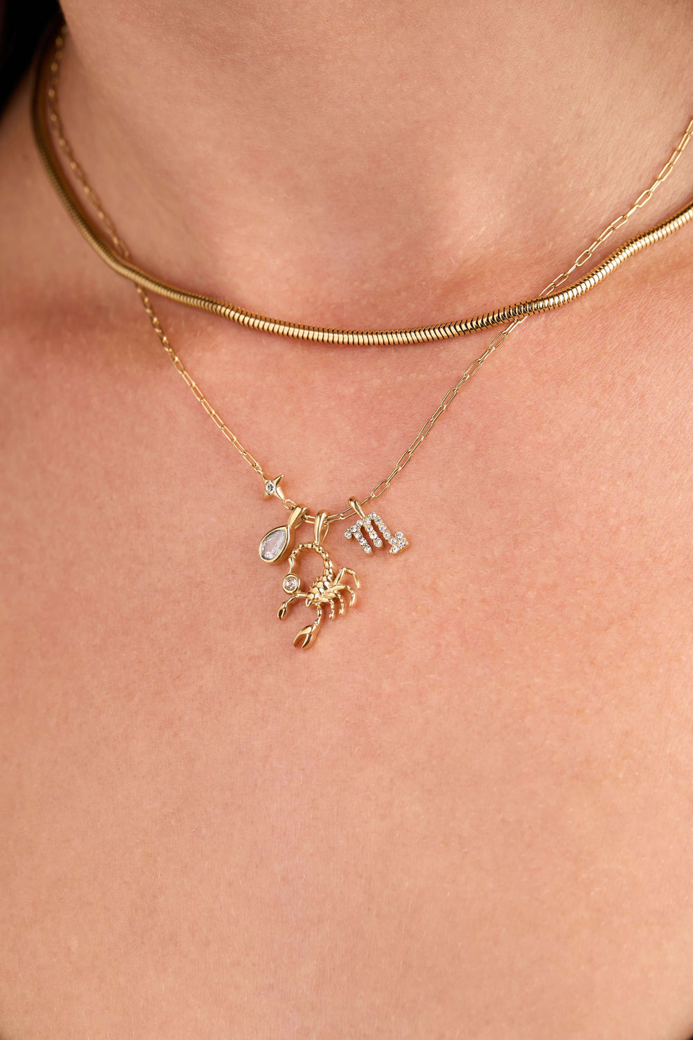 Scorpio Zodiac Charm Cluster Necklace, Necklaces, $ 54.00, A Moment Of Now™