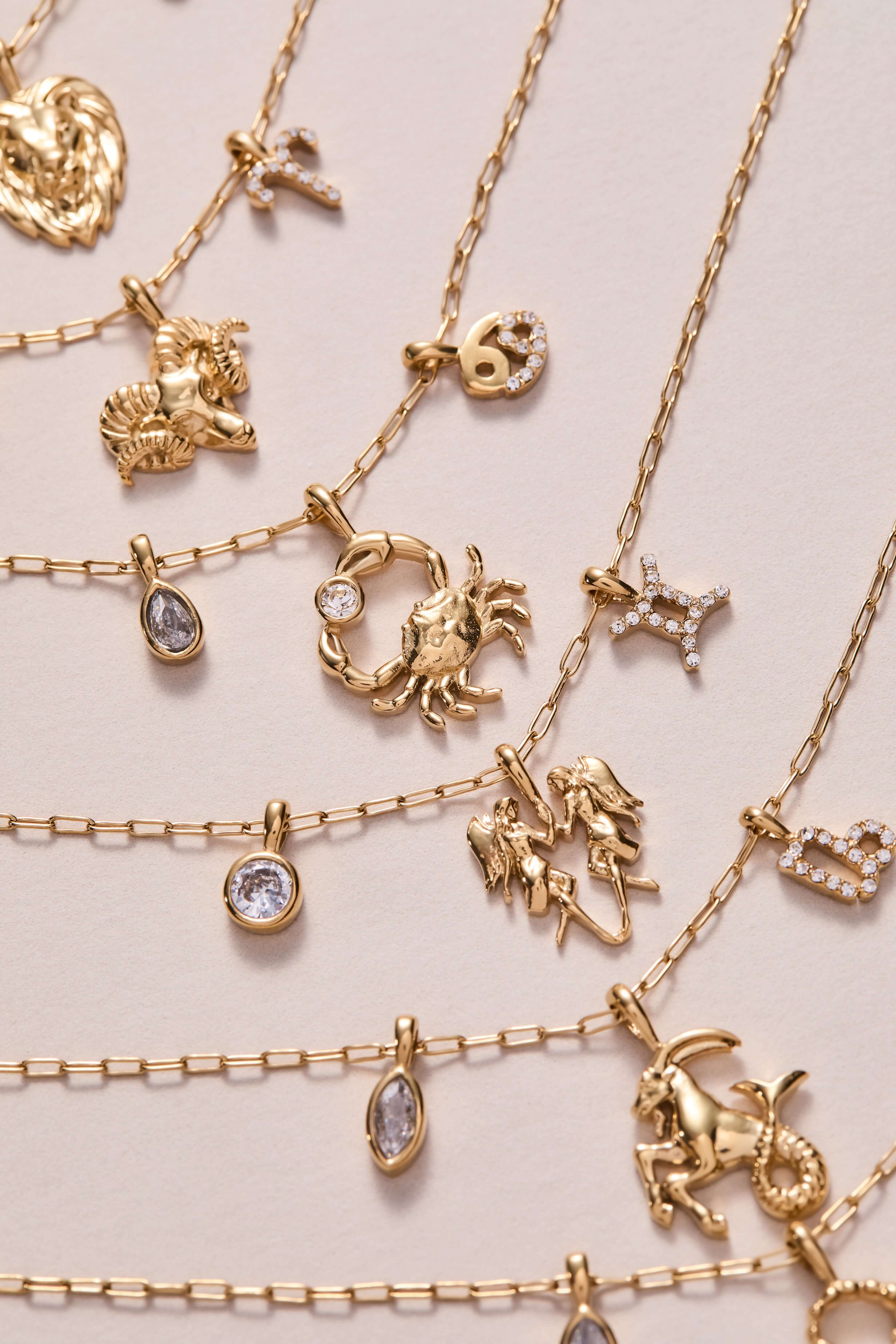Gemini Zodiac Charm Cluster Necklace, Necklaces, $ 54.00, A Moment Of Now™