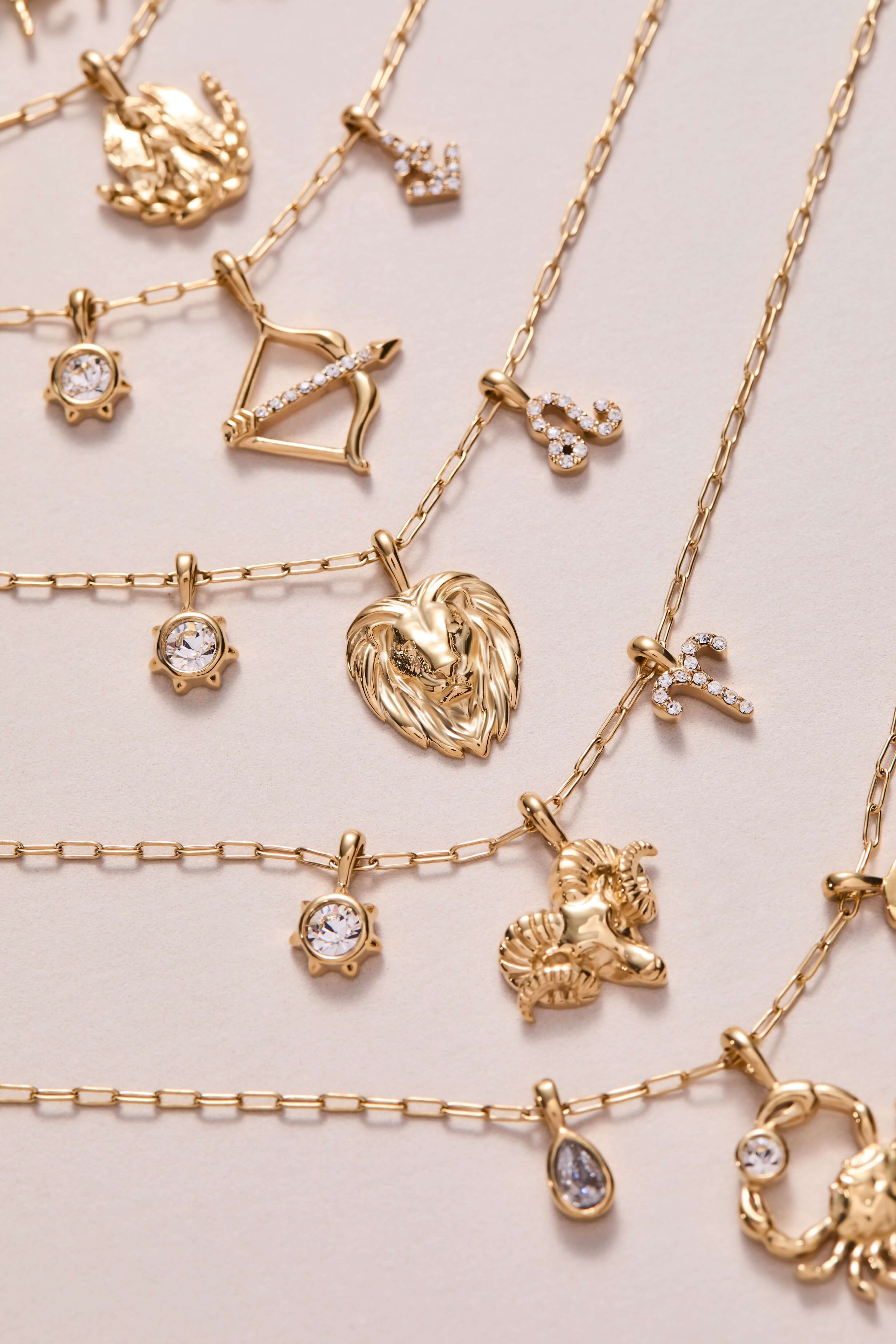 Sagittarius Zodiac Charm Cluster Necklace