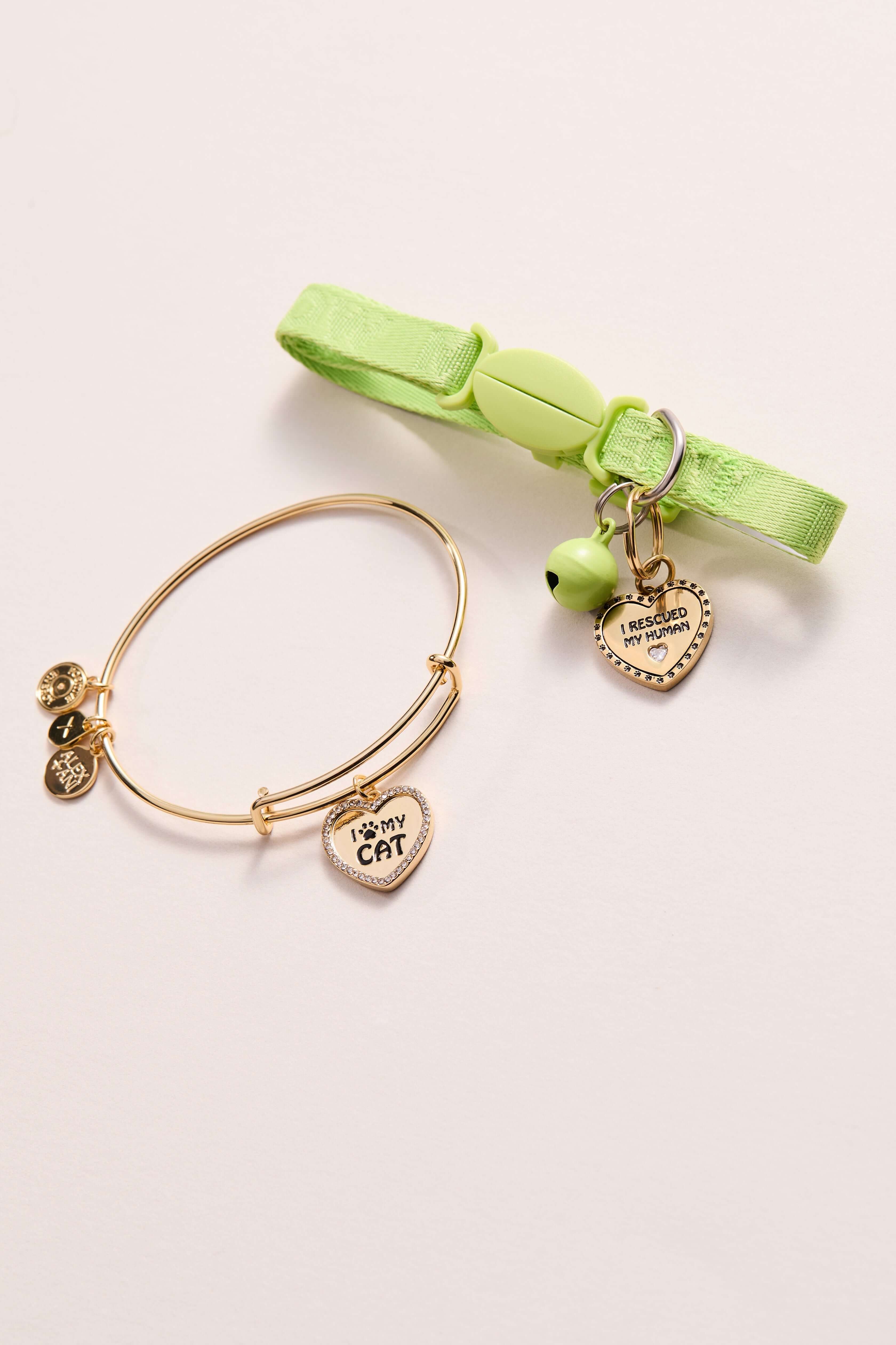'I Love My Cat' Bangle & Pet Collar Charm Set of 2, Bracelets, $ 44.00, A Moment Of Now™