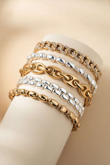Pave Curb Chain Stretch Bracelet, Bracelets, $ 44.90, A Moment Of Now™