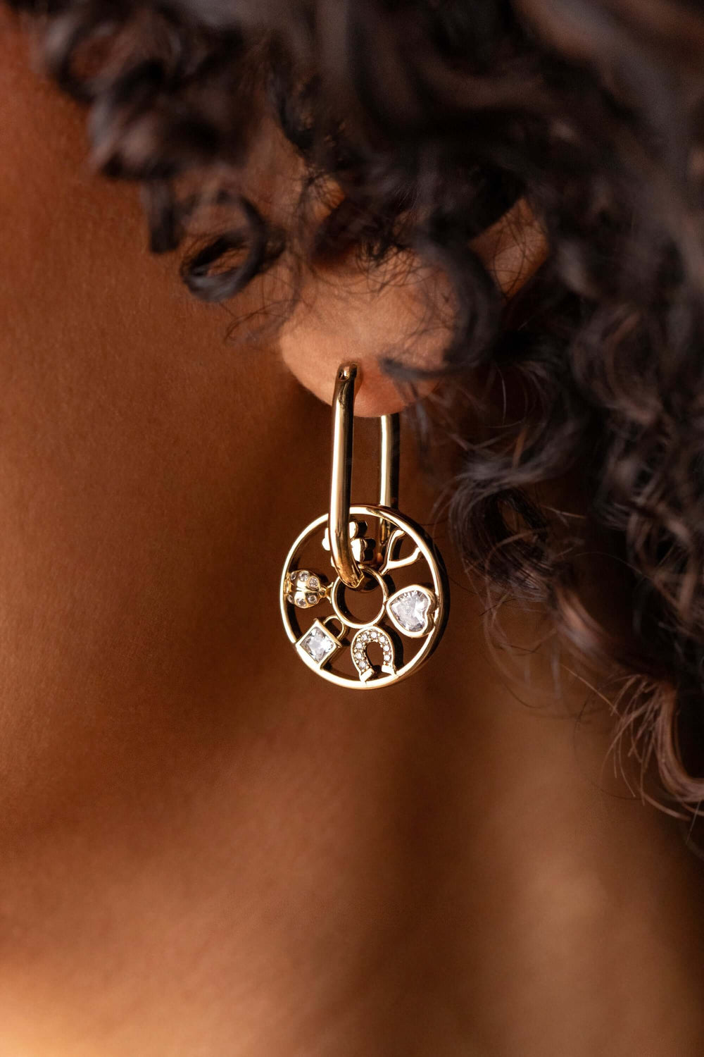 Love and Luck Wheel Hoop Earrings, Earrings, $ 38.00, A Moment Of Now™