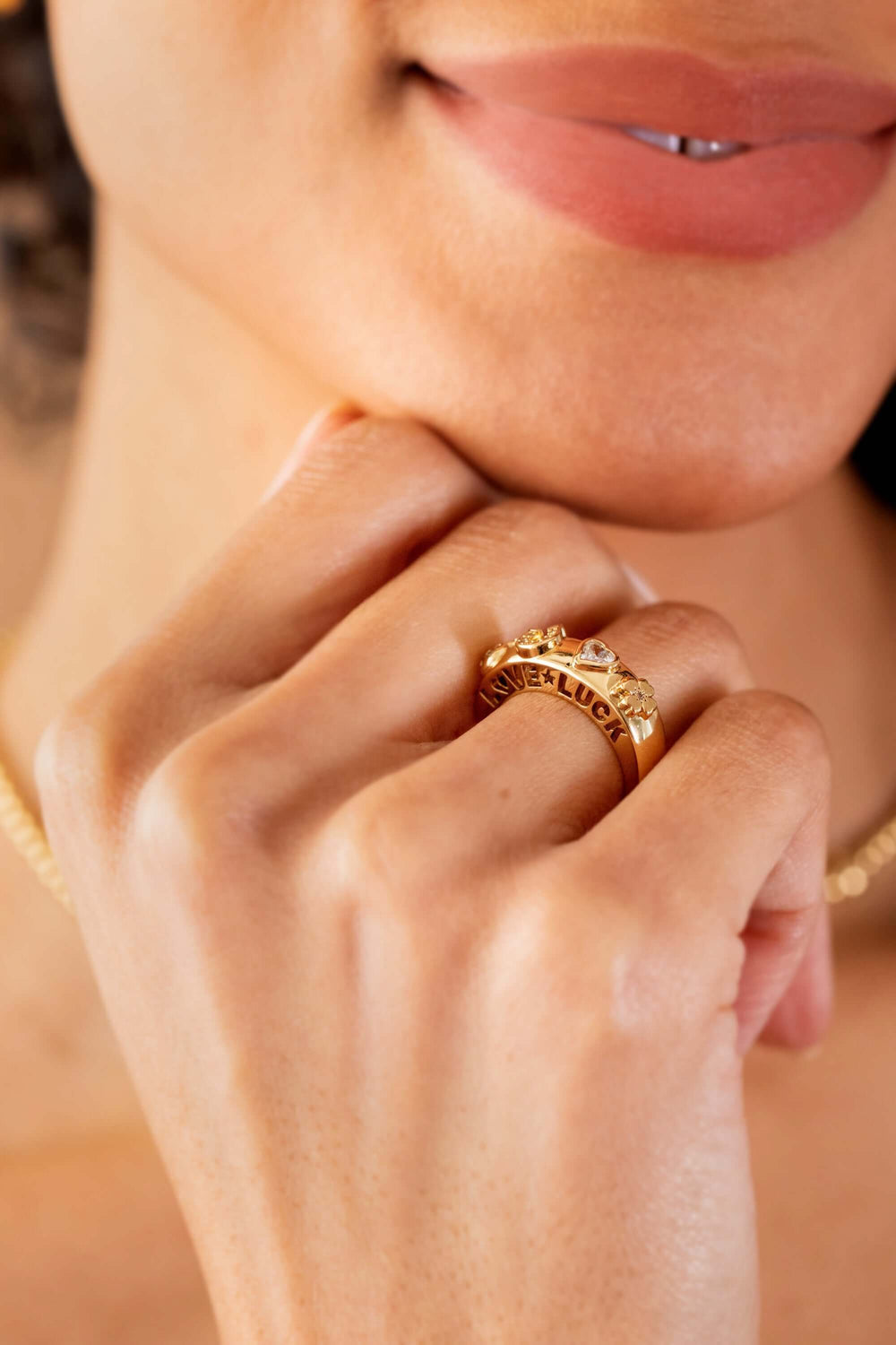 Love and Luck Open Domed Ring, Rings, $ 28.00, A Moment Of Now™