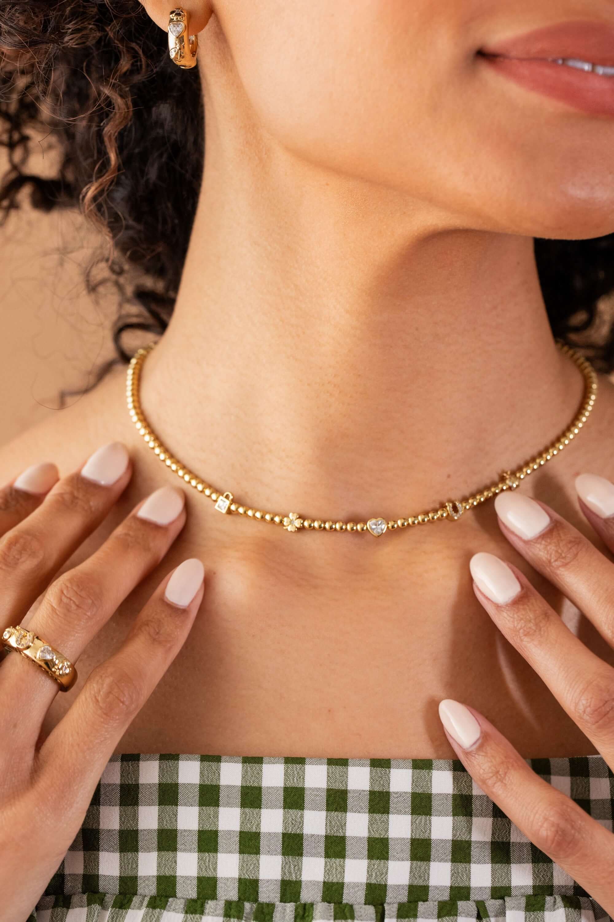 Love and Luck Tennis Necklace, Necklaces, $ 68.00, A Moment Of Now™