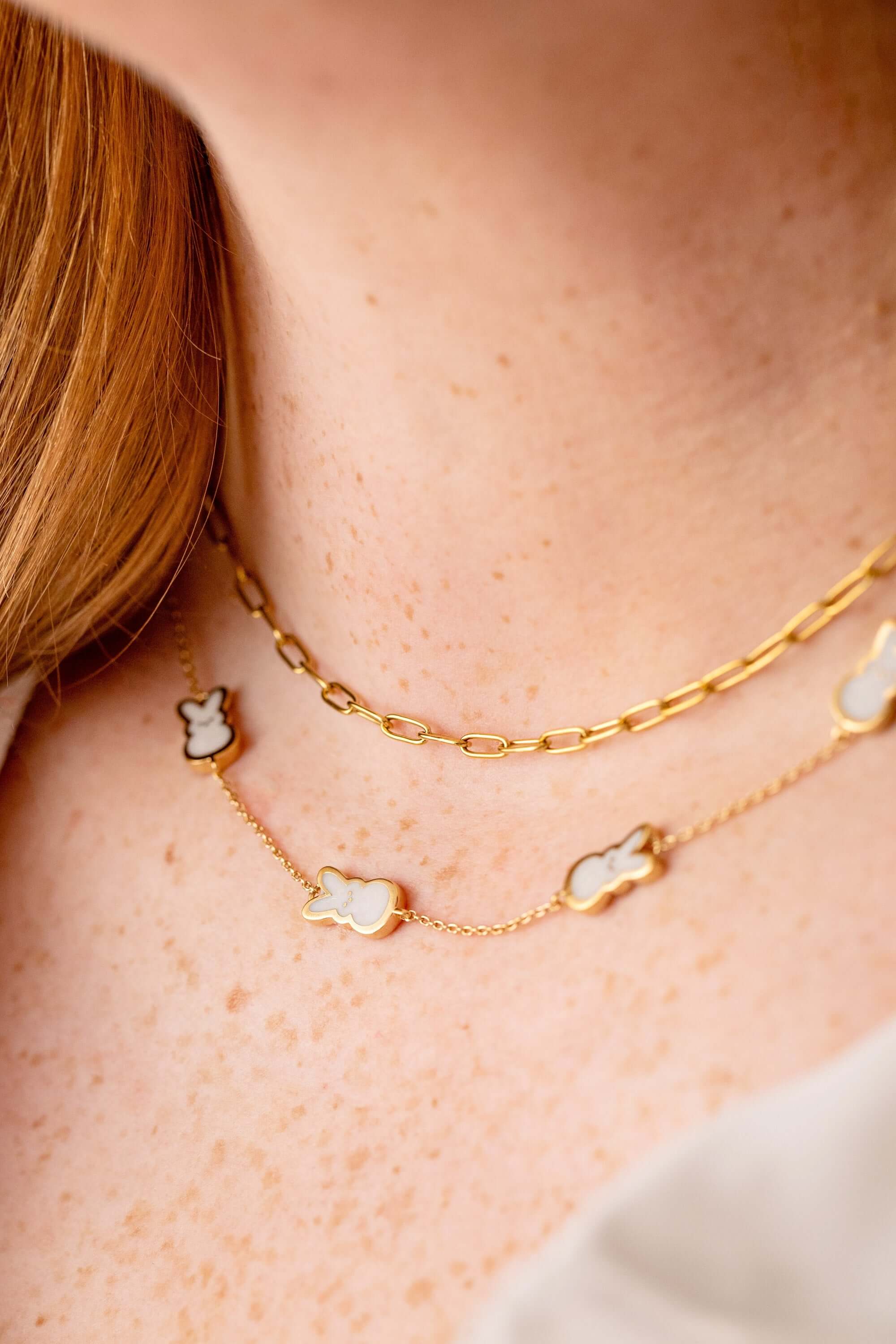 PEEPS® Pearlized Bunny Charm Necklace, Necklaces, $ 54.00, A Moment Of Now™