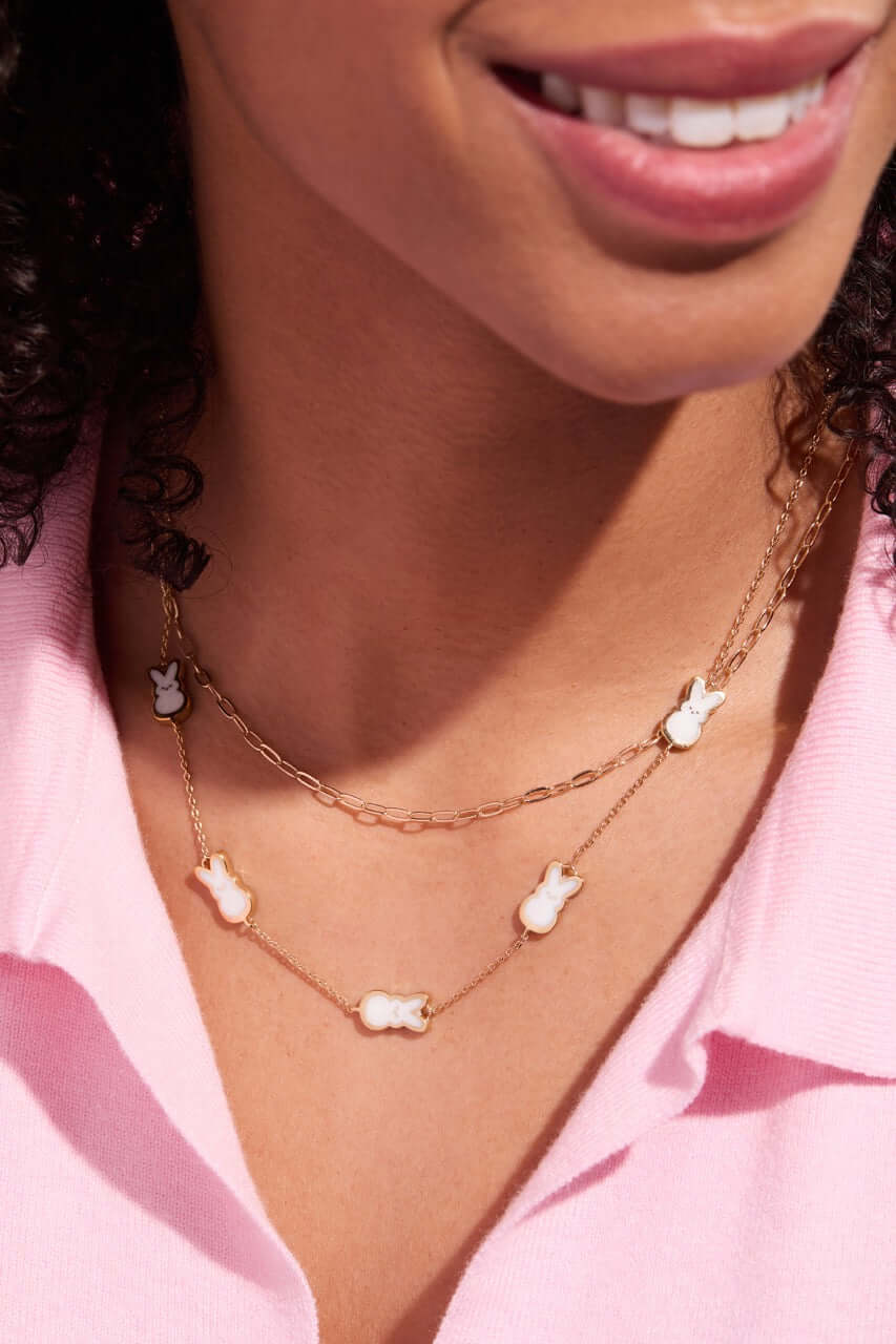 PEEPS® Pearlized Bunny Charm Necklace, Necklaces, $ 54.00, A Moment Of Now™