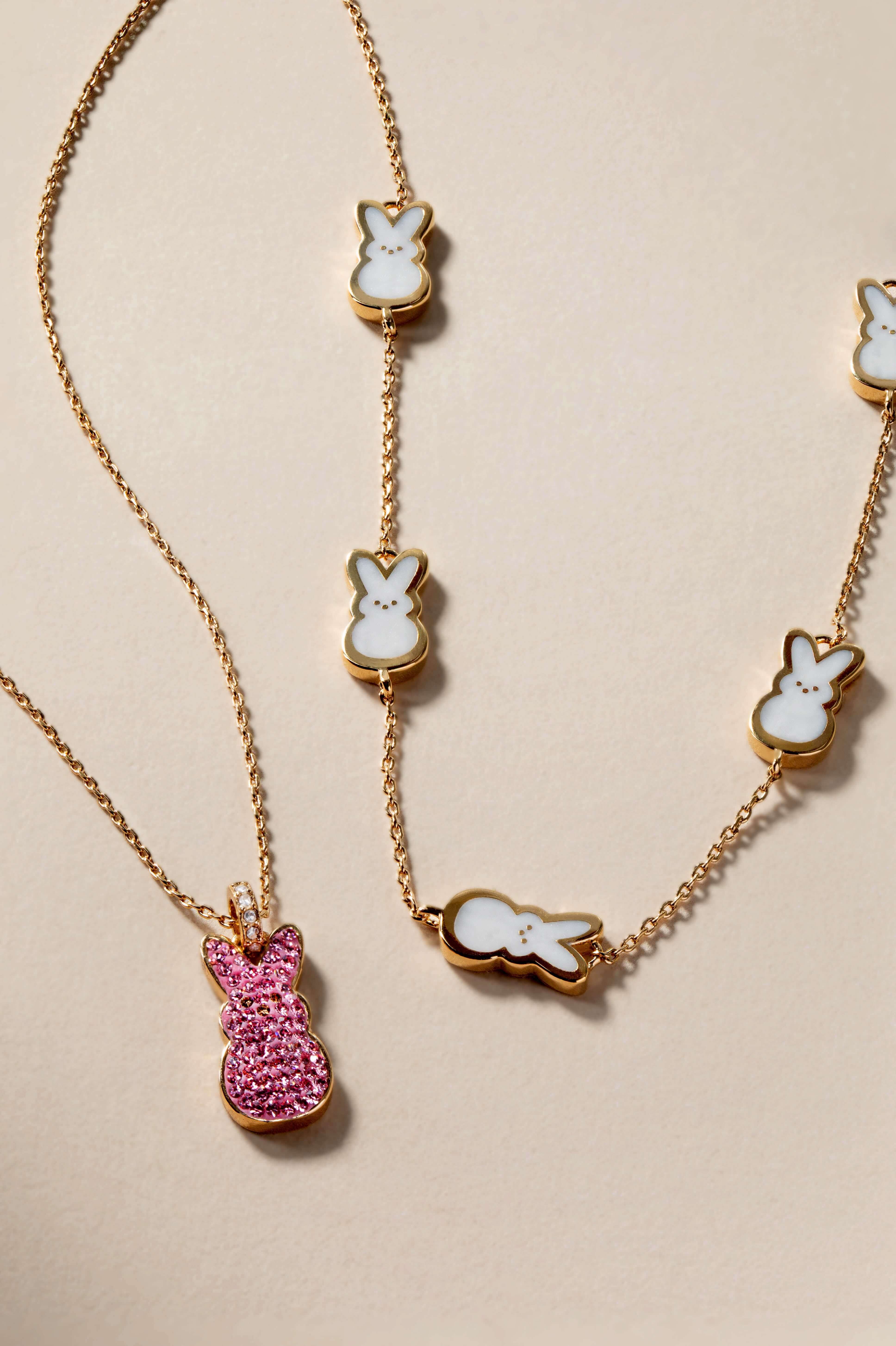 PEEPS® Pearlized Bunny Charm Necklace, Necklaces, $ 54.00, A Moment Of Now™