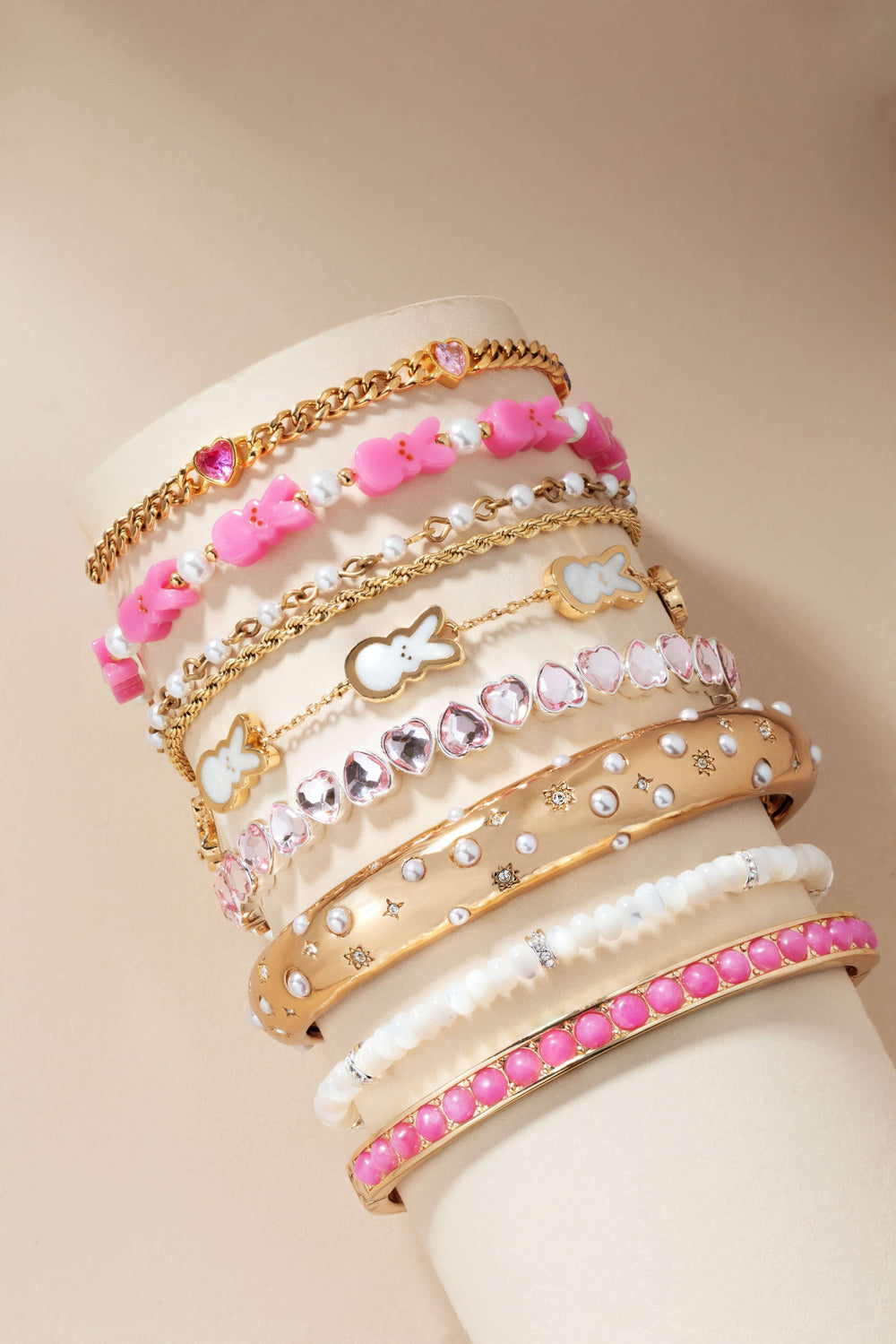 PEEPS® Pearlized Bunny Charm Bracelet, Bracelets, $ 48.00, A Moment Of Now™