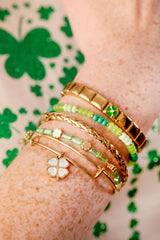 Lucky Four-Leaf Clover Stretch Bracelet, Bracelets, $ 44.00, A Moment Of Now™